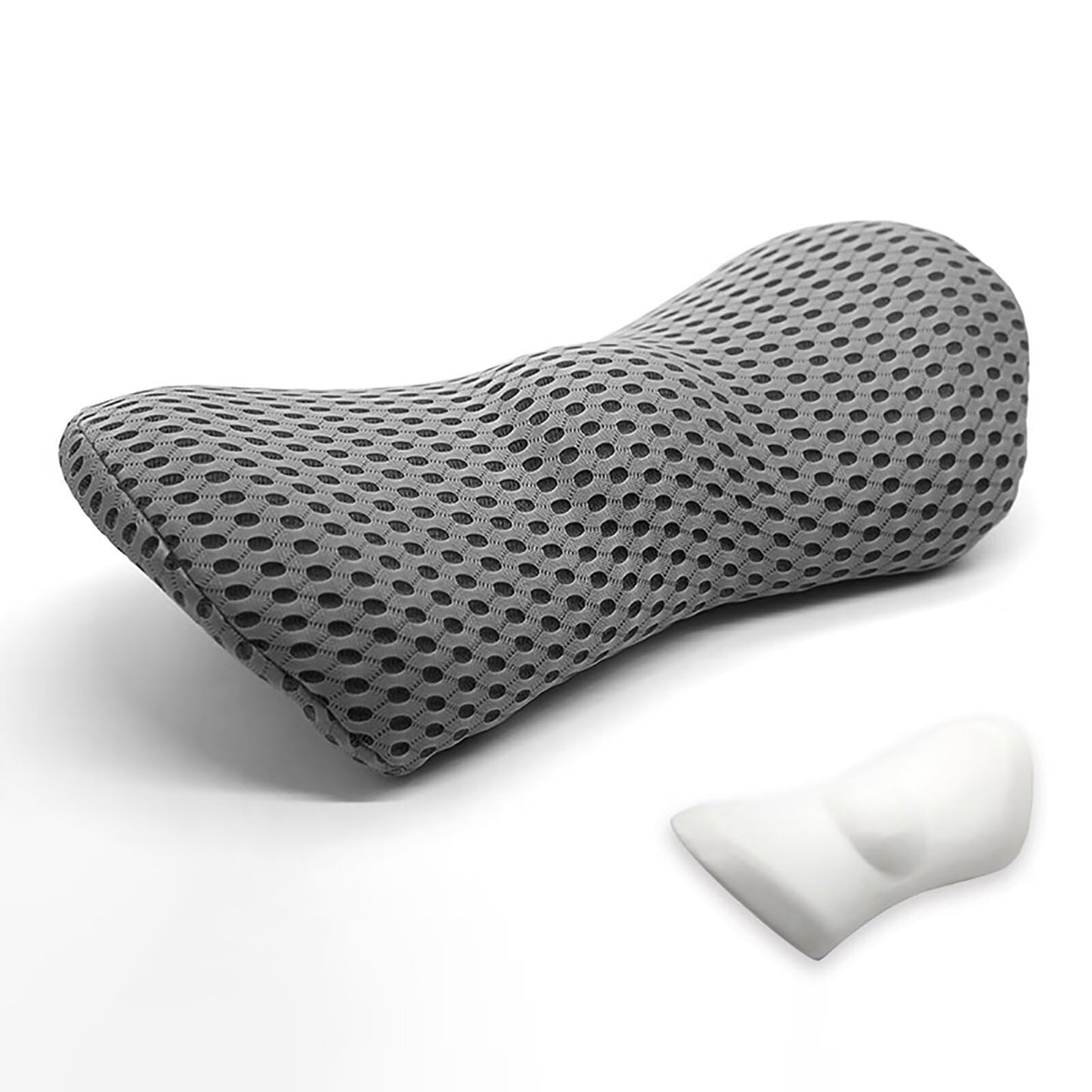 Ergonomisches Lendenwirbelkissen aus Memory Foam, Dunkelgrau