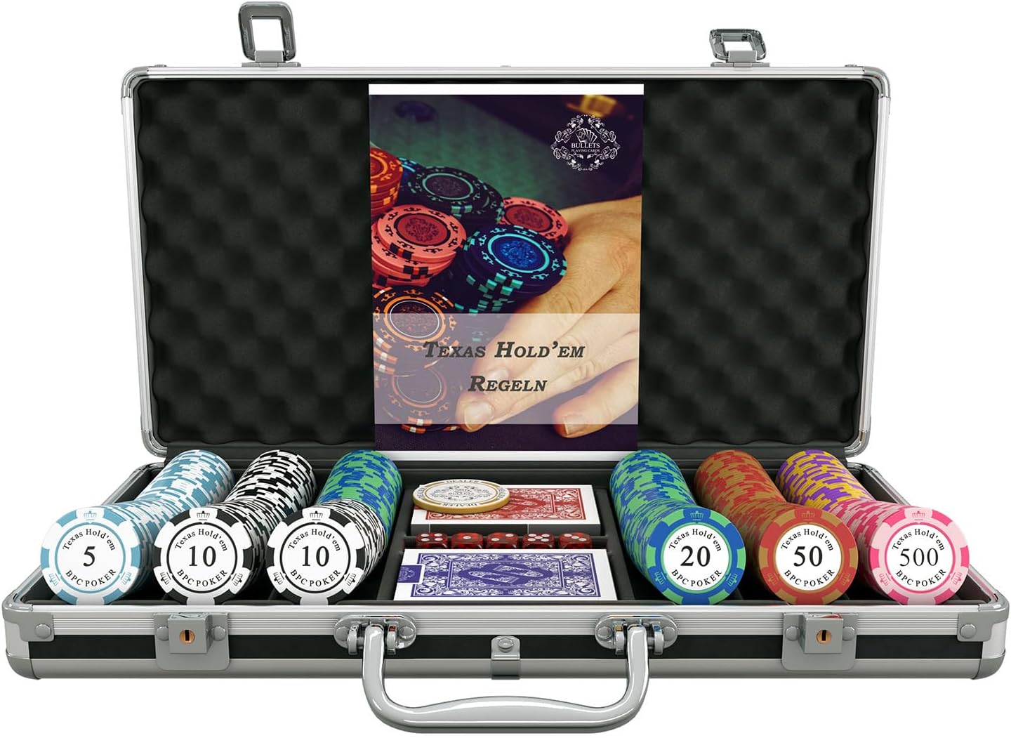 Pokerkoffer Carmela mit 300 Clay-Chips, 300 Chips