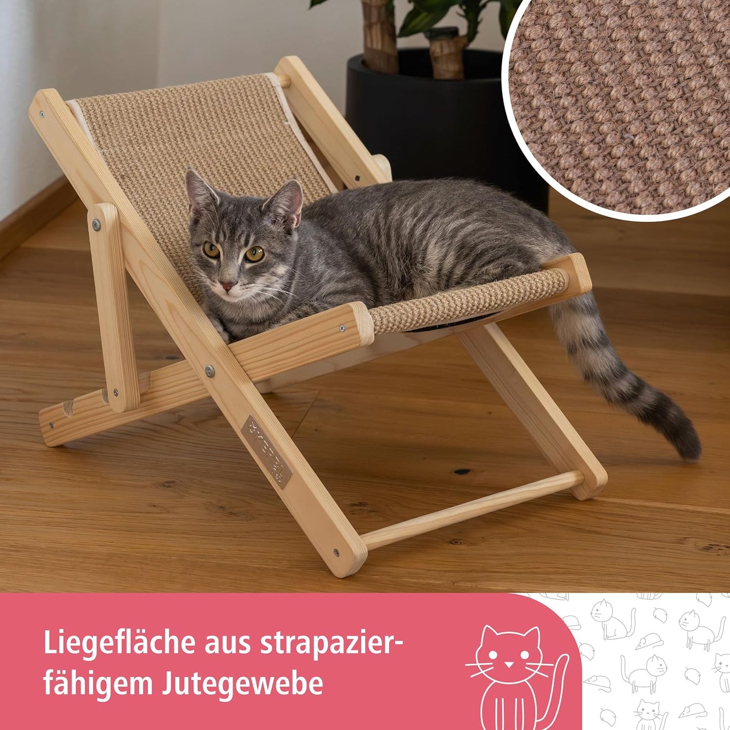 Beach Katzenliegestuhl, 3-Fach höhenverstellbar, Modell 86277