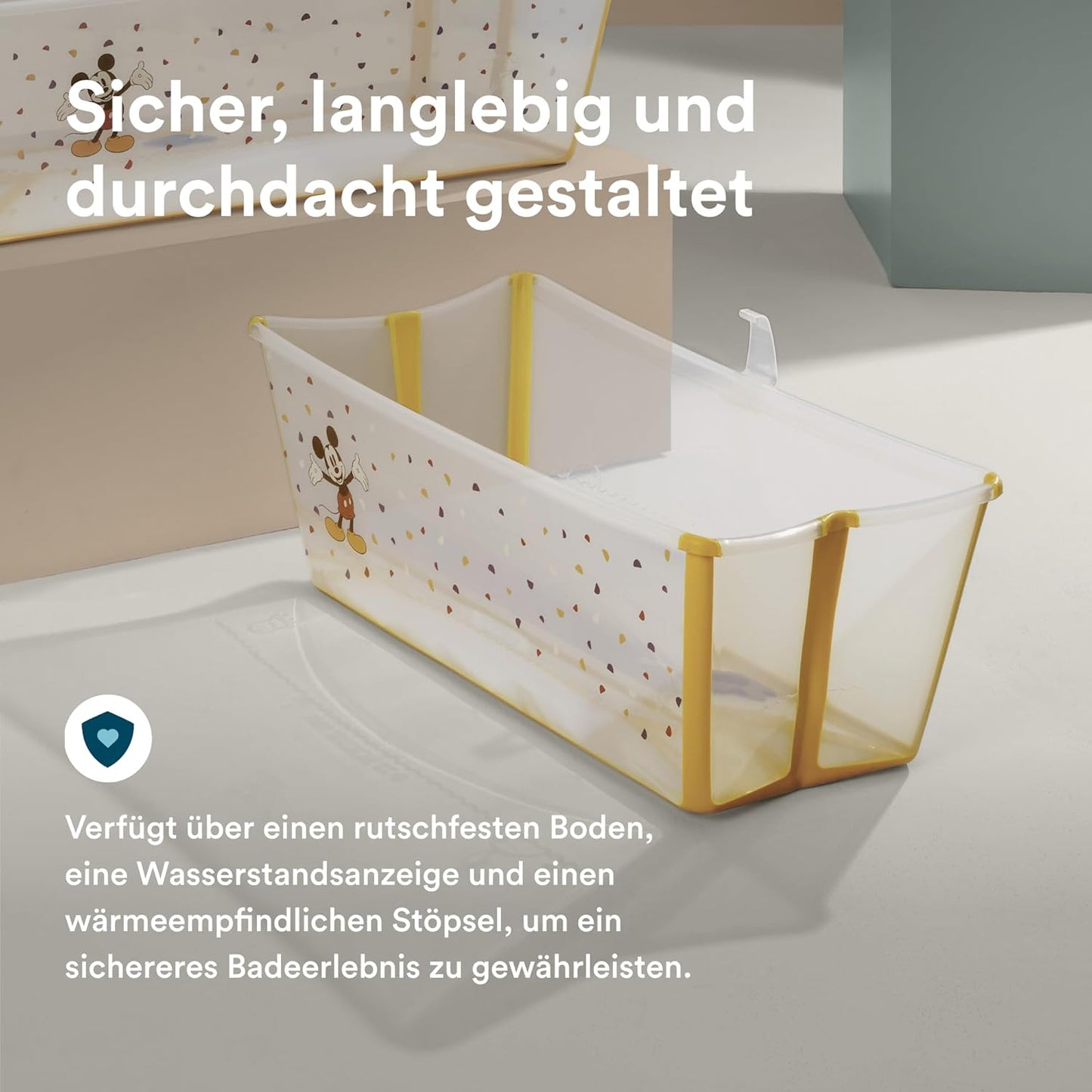 Faltbare Babybadewanne Flexi Bath, Regular - 64 x 24 x 34 (cm) Gelb