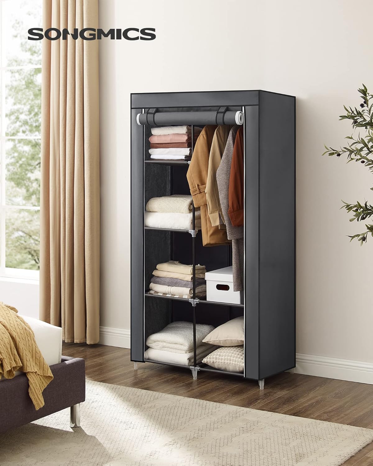 Wardrobe, 88 x 45 x 168 cm Grau