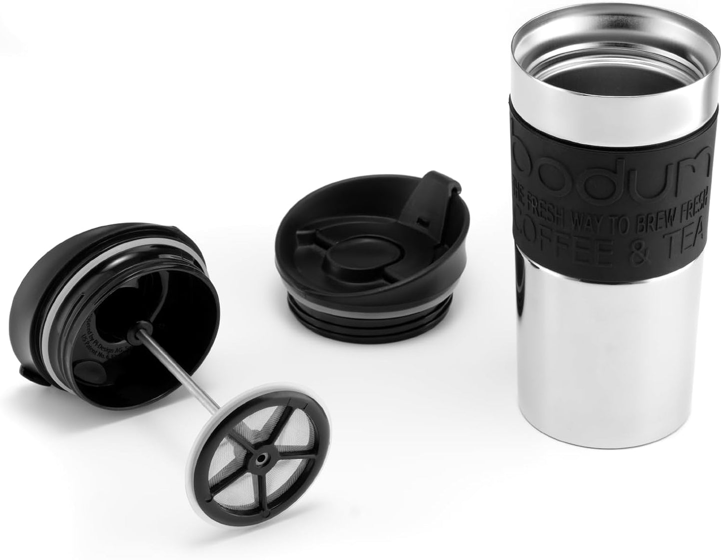 Travel Press Kaffeebereiter aus Edelstahl (350 ml), Schwarz Einzelbett