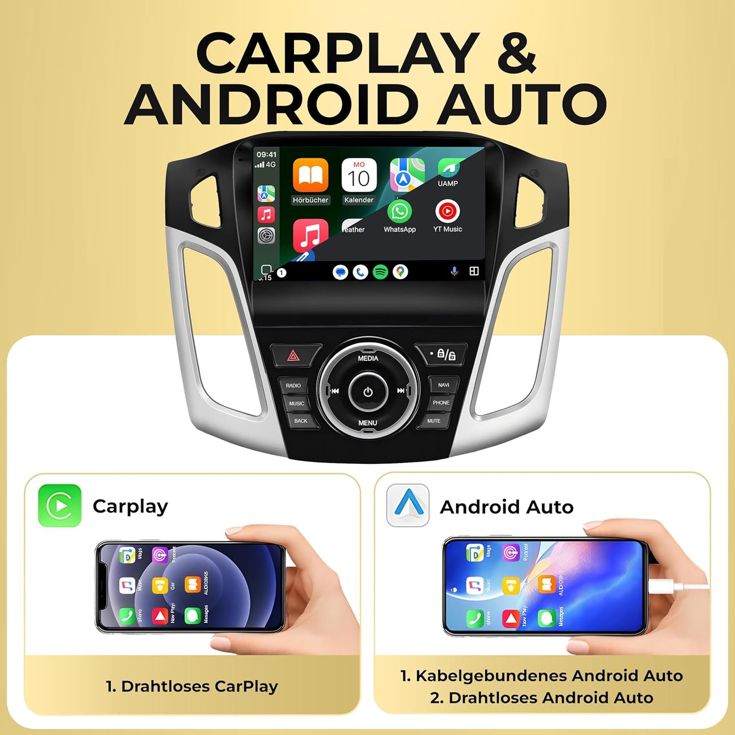 AF9-L2 Android Autoradio mit Navigation für Ford Focus 2012-2019, AF9-L2