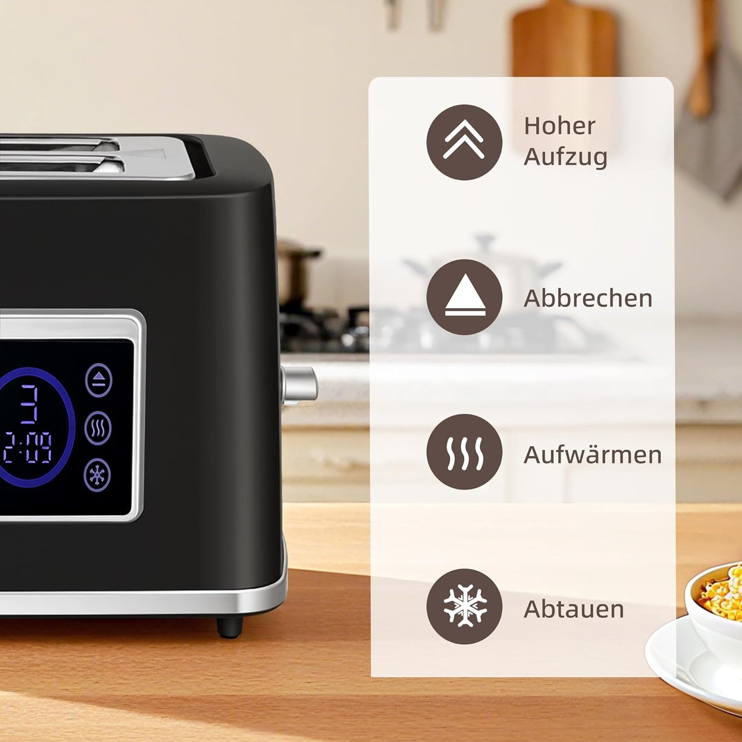 Wasserkocher und Toaster Set, Schwarz