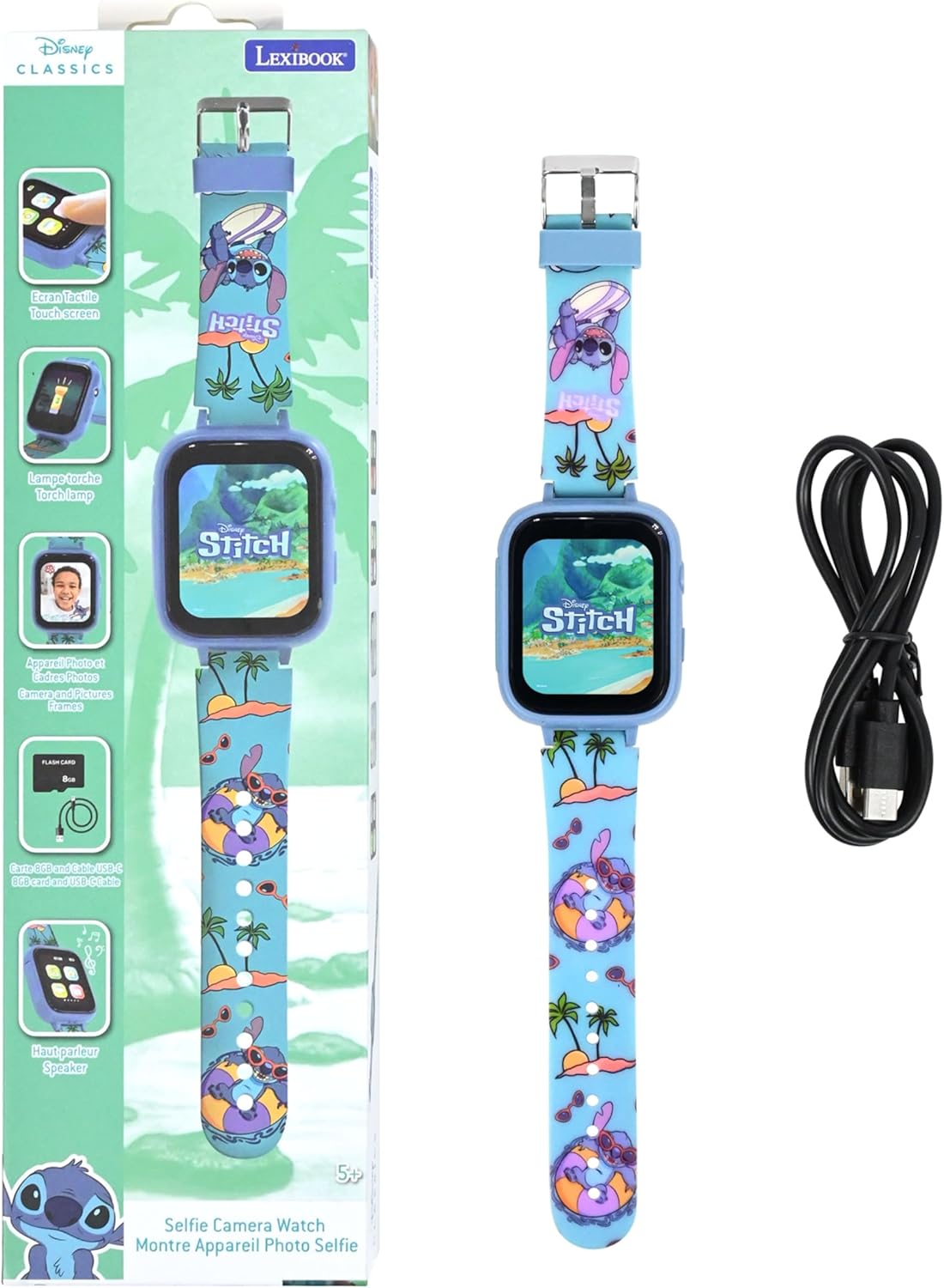 Stitch-Farbdisplay-Uhr mit Kamera, Disney Stitch