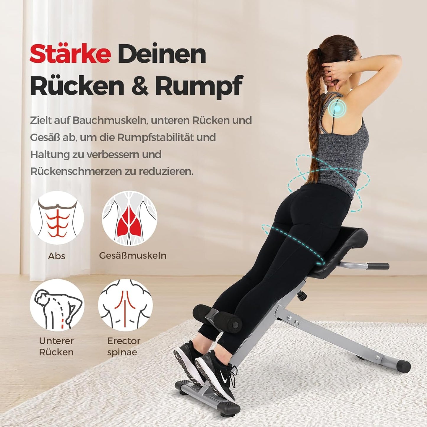 Klappbare Hyperextension-Roman Chair & Sit-Up-Bank, Roman Chair