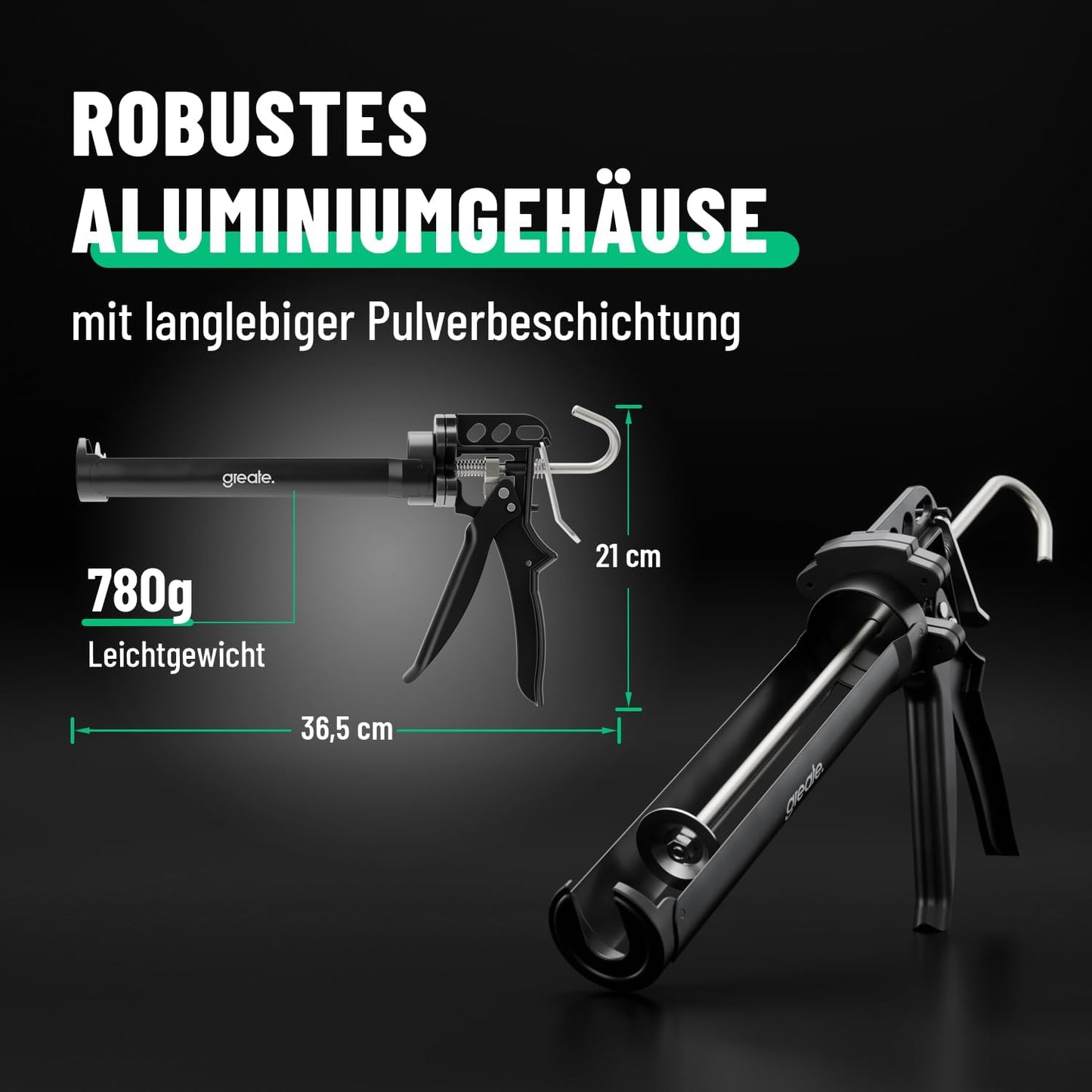 Kartuschenpresse mit Nachlaufstopp, 1x Kartuschenpresse