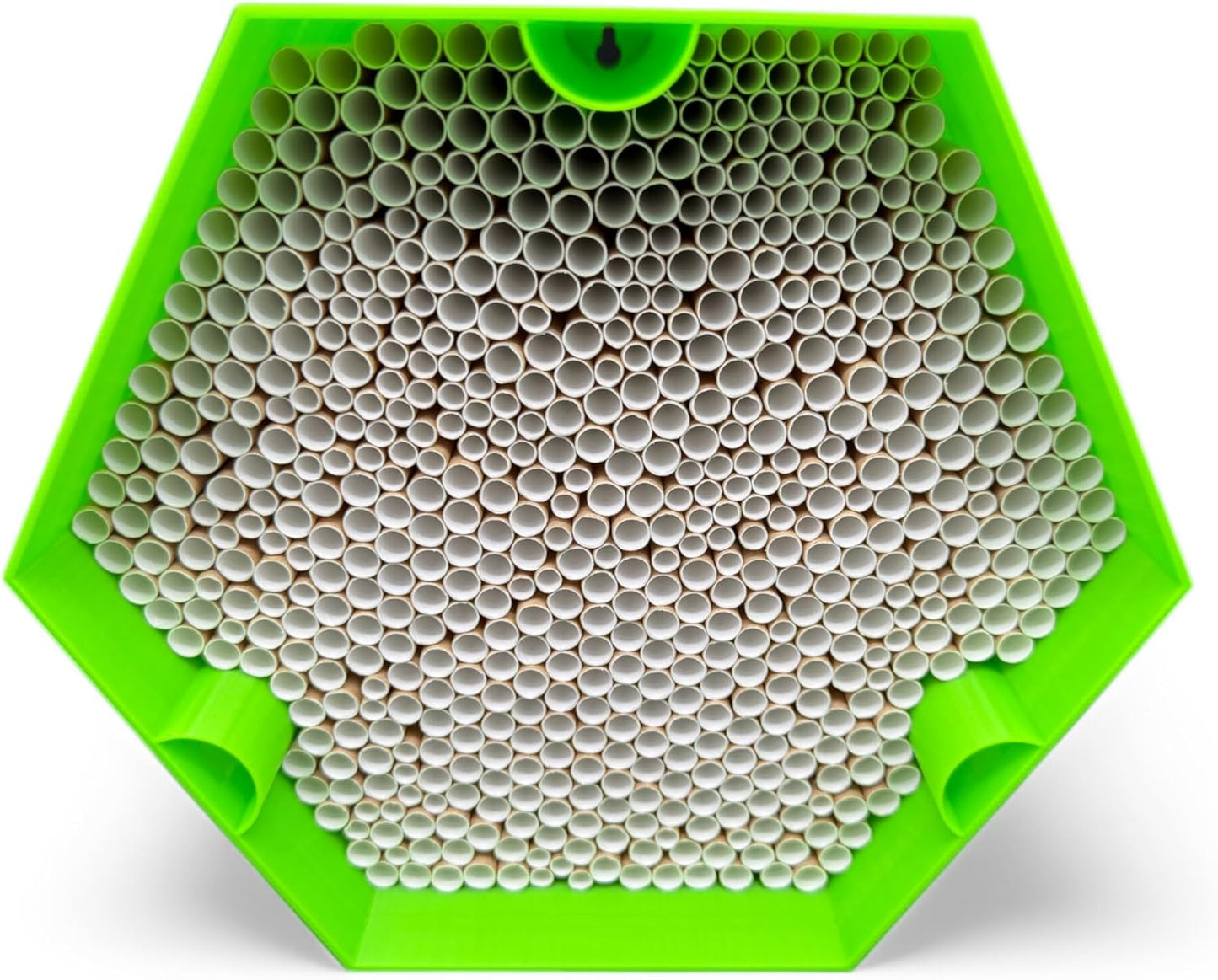 Wildbienen-Nisthilfe mit 600 Nisthülsen, Grün Nur Bienenhotel