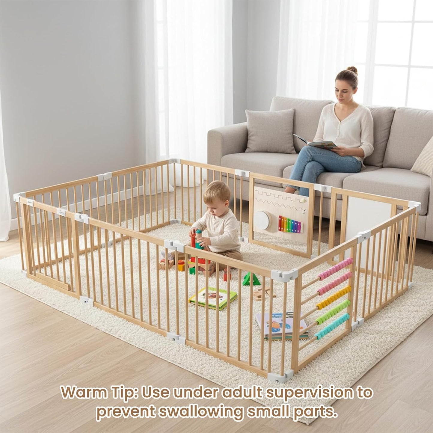 Faltbares Laufgitter für Babys, 240x160x61cm