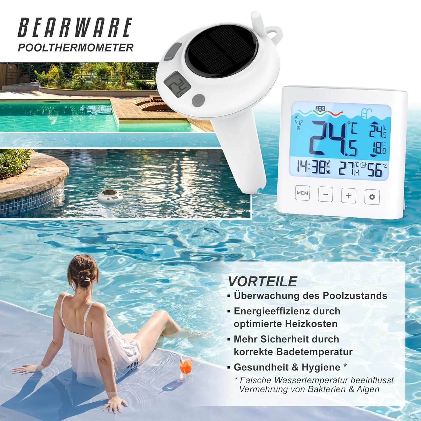 Funk-Poolthermometer