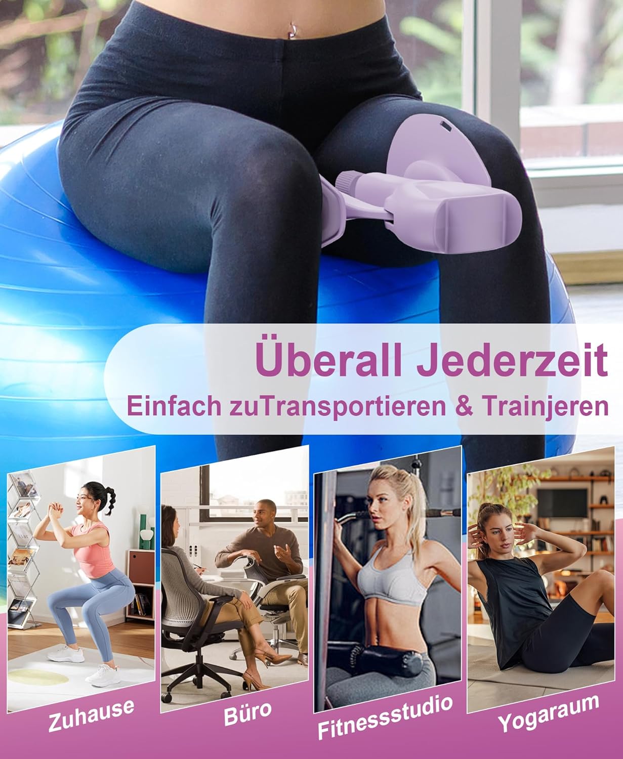 Oberschenkel- und Beckenbodentrainer, Violett
