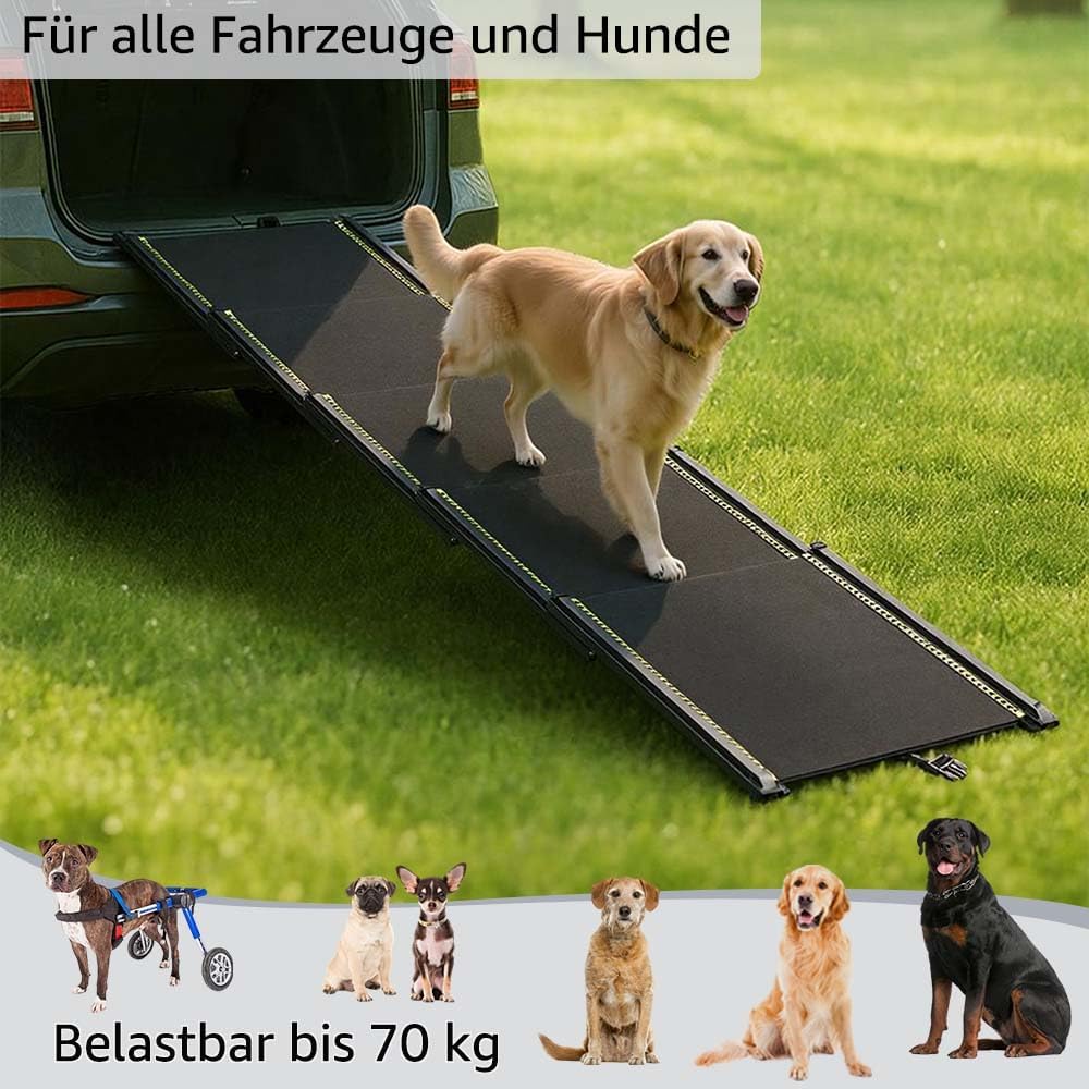 Extra Lange Hunderampe, bis 70 kg, 190 cm