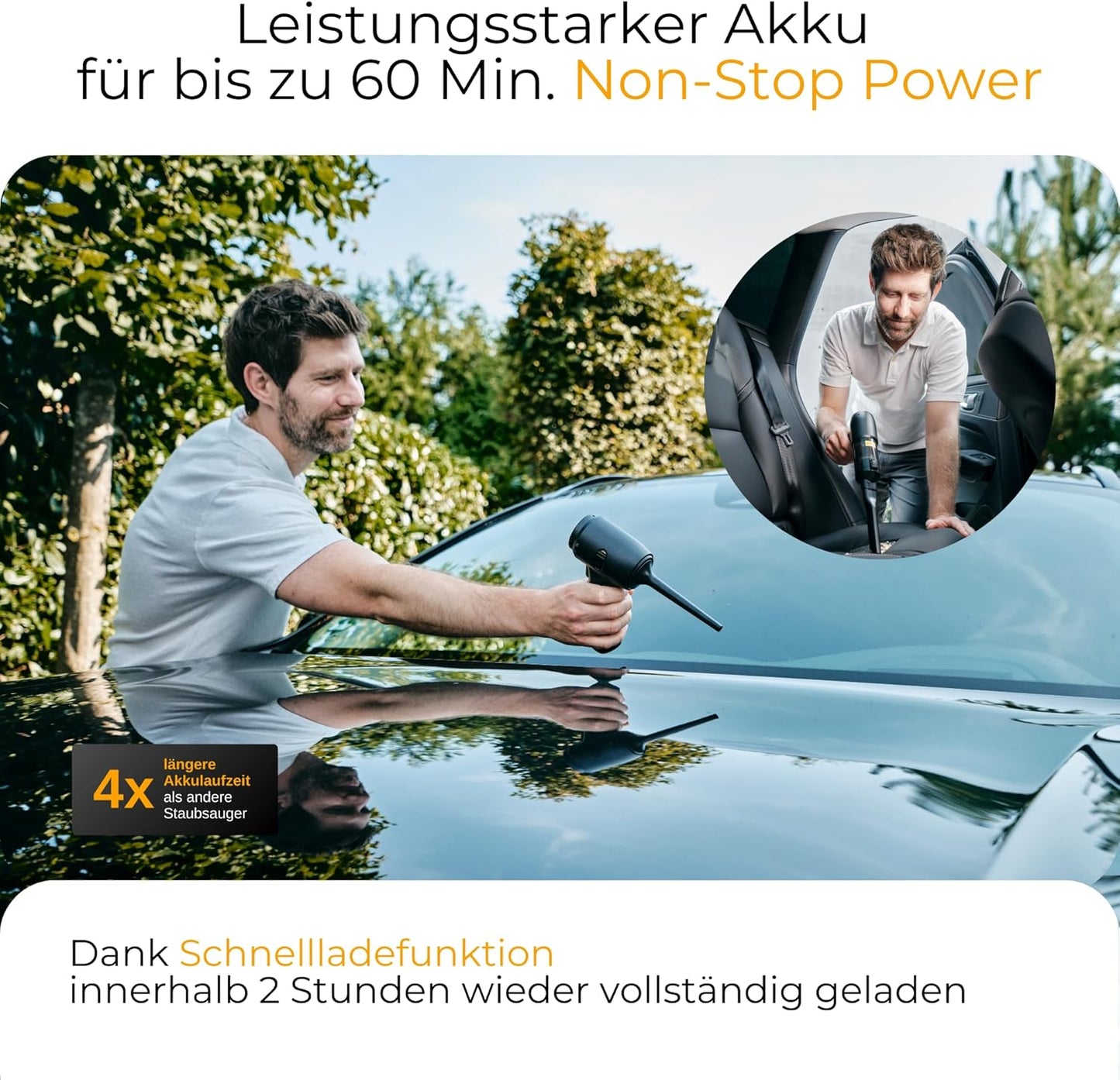 Handstaubsauger Turbotastic Pro 2 mit HEPA-Filter, 4-in-1 Düsen, Perlweiss Premium Set