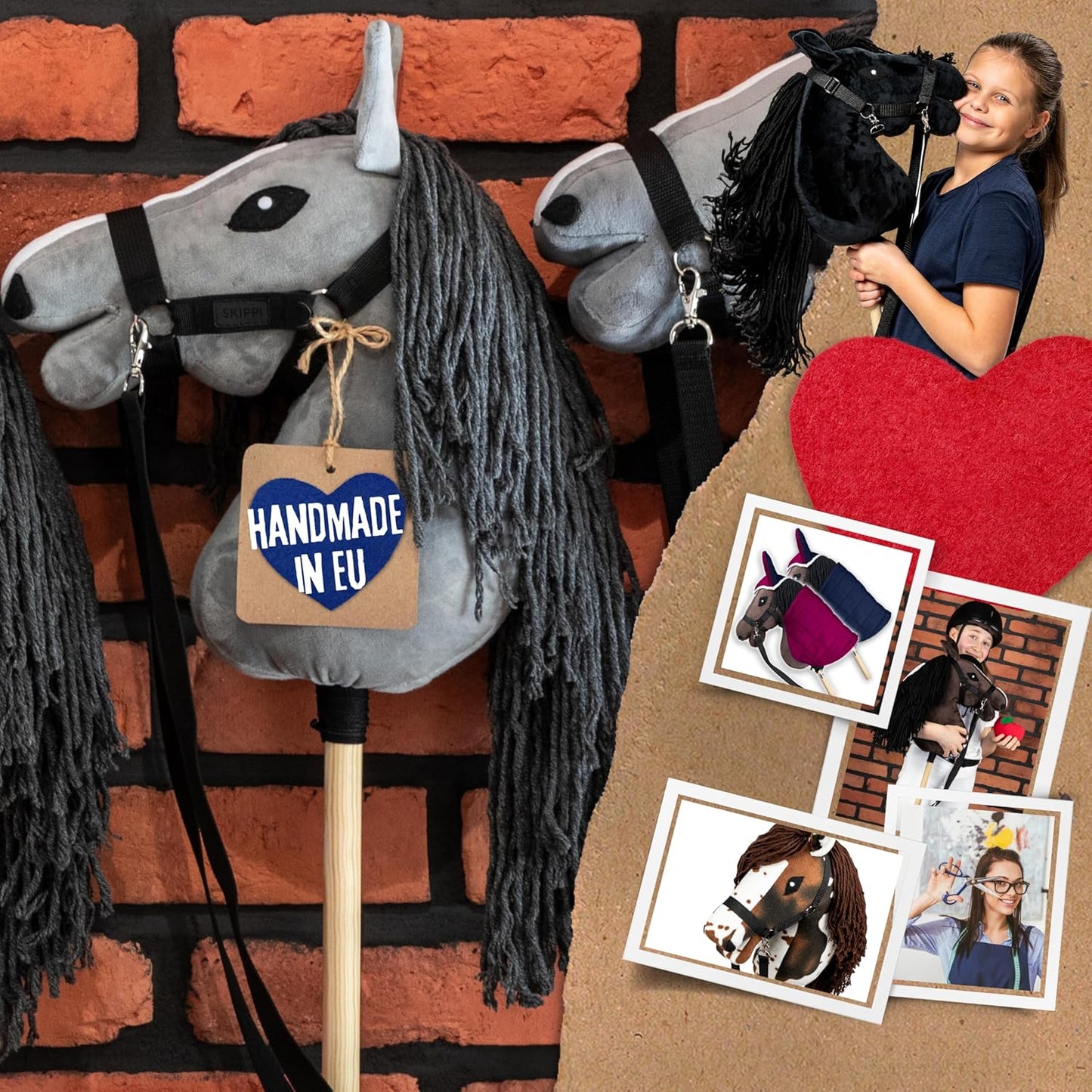 Hobby Horse mit Halfter und Zügeln