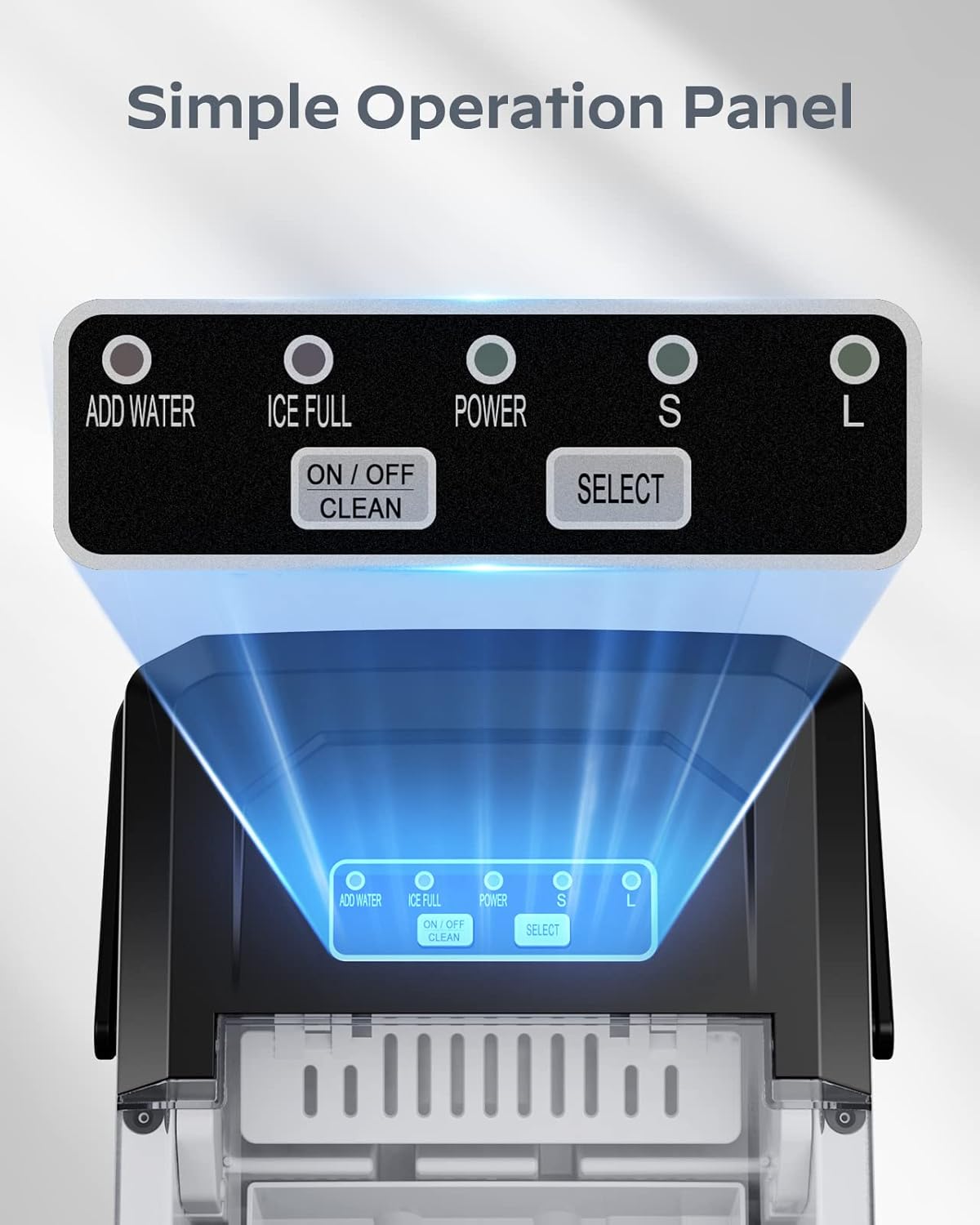 Eiswürfelmaschine SLIM21B-E mit Griff, tragbar & selbstreinigend, Schwarz-IM21 1.2 L
