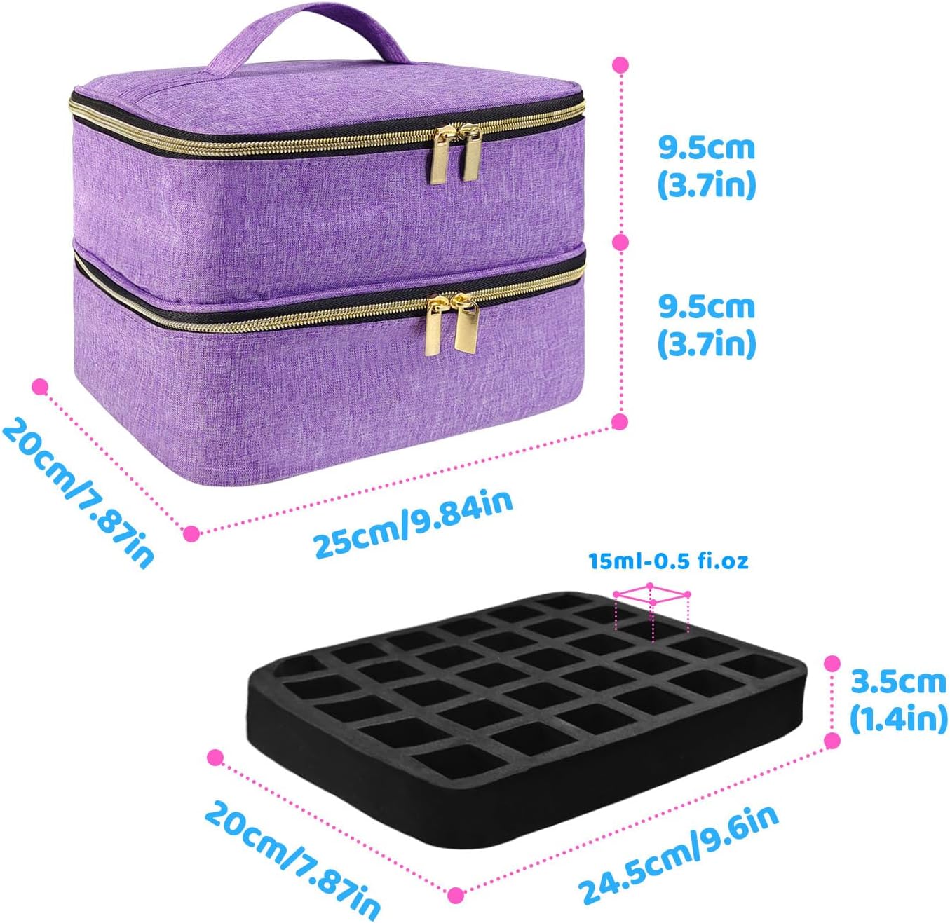 Nagellack-Organizer für 30 Flaschen, Nagellack Aufbewahrung Lila