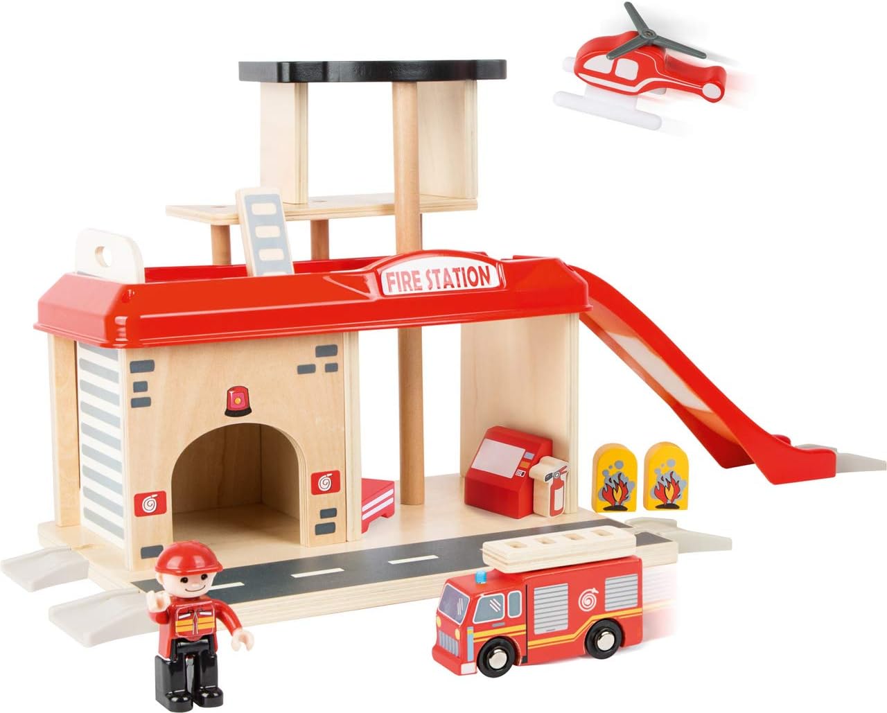 Feuerwache mit Zubehör, FSC Holz