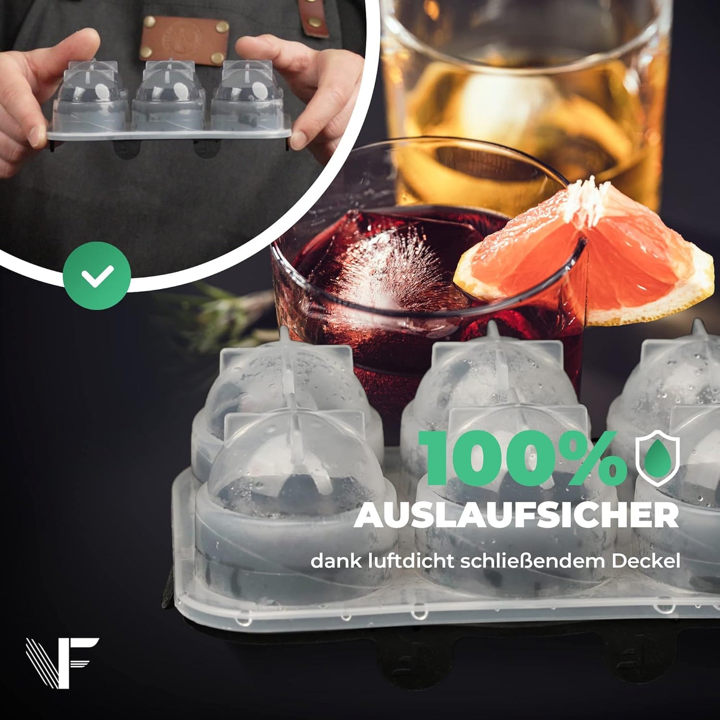 10er-Set Eiskugelformen für Cocktails, 10x Eiskugelform