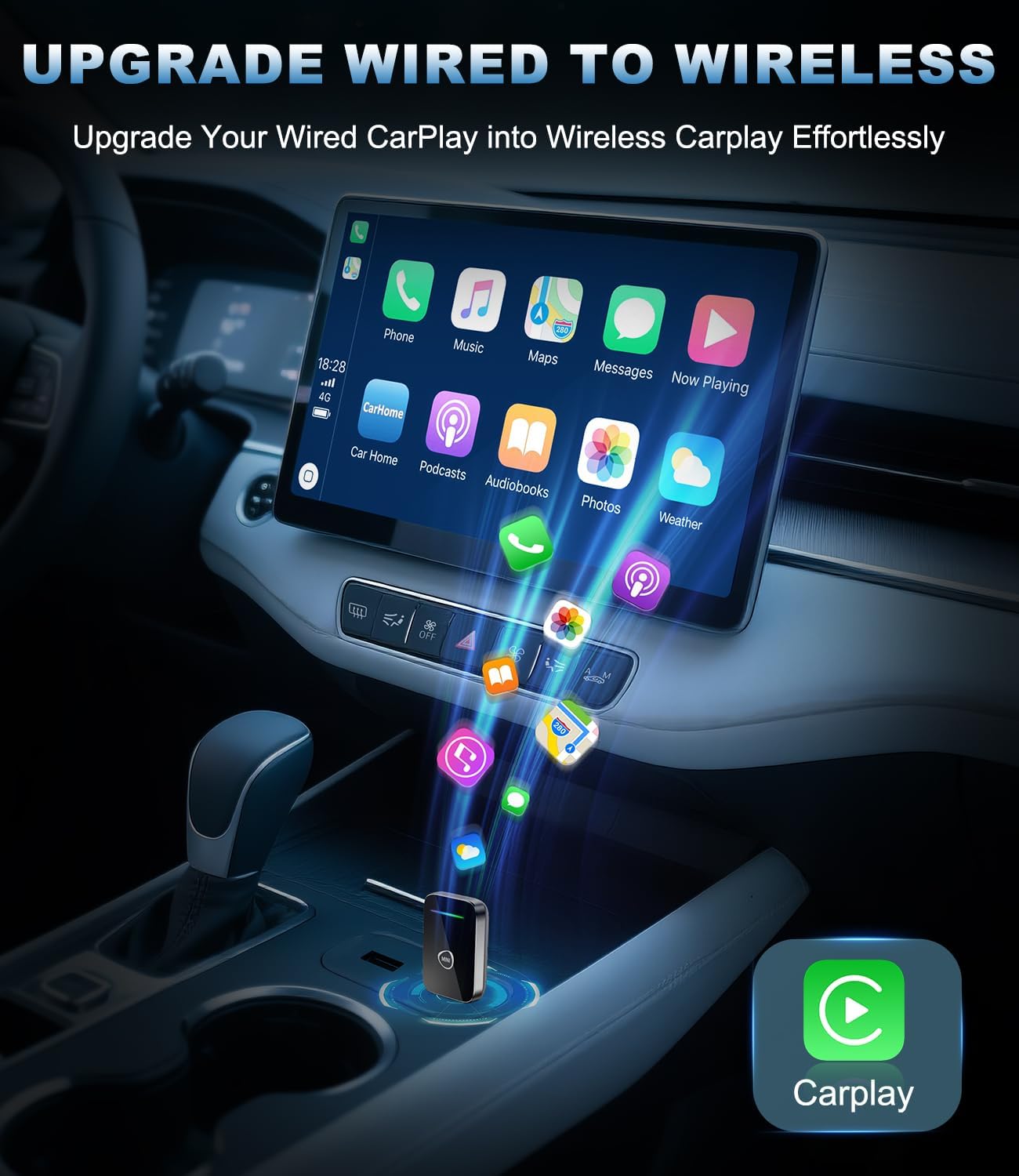 CarPlay Wireless Adapter für iPhone, Silber