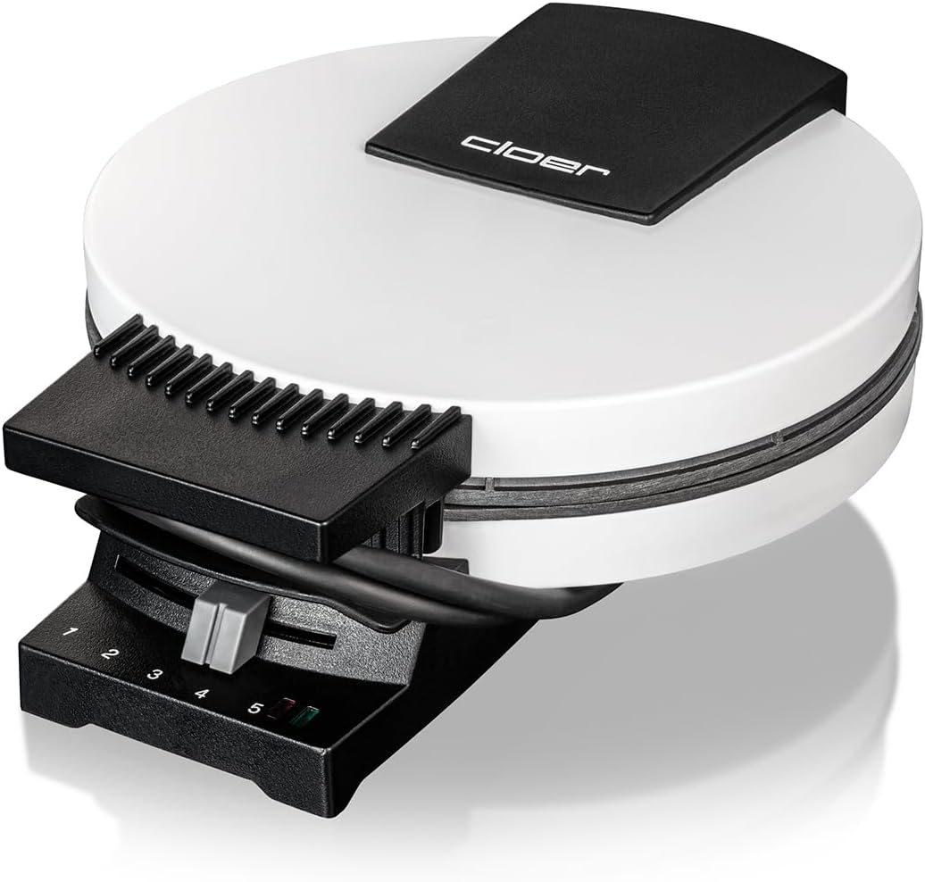 Waffeleisen für Herzwaffeln, Waffelgrösse 16 cm ohne Signalton Weiss