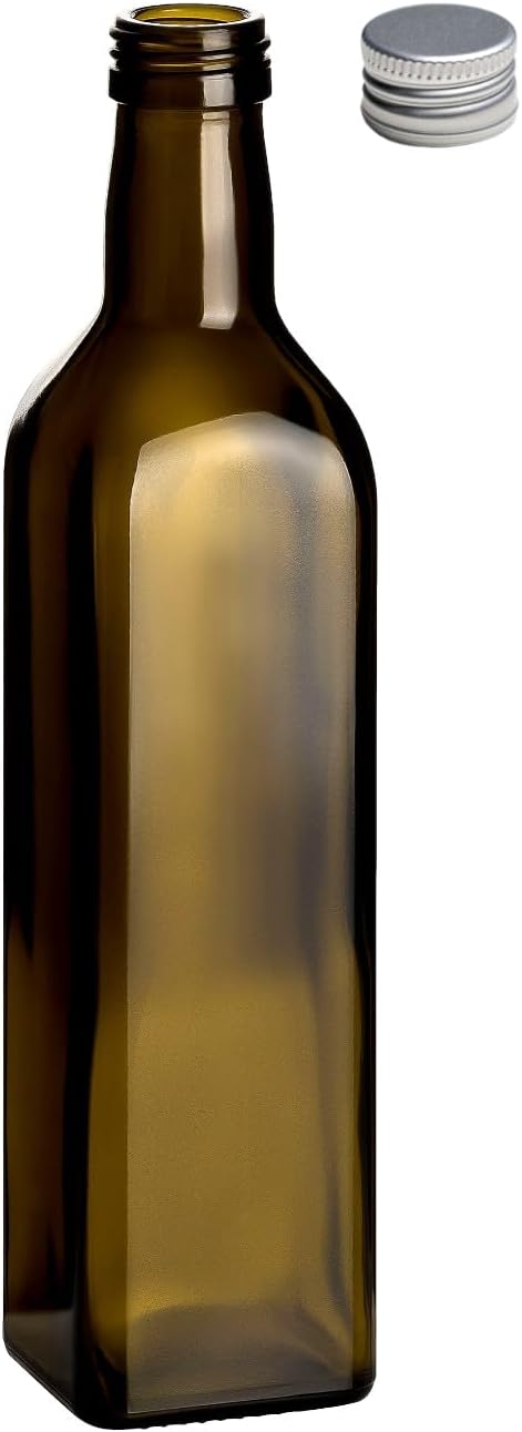12-teiliges Glasflaschen-Set mit Schraubverschluss, Silberfarben 500ml - 12 Stück