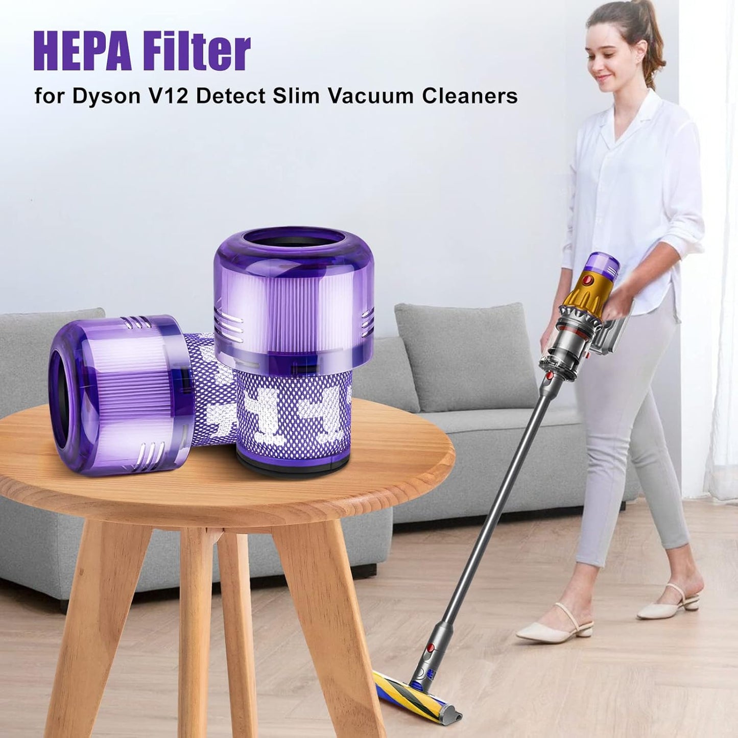 4-teiliges HEPA Filter-Set für Dyson V12, 3 Filter für Dyson V12 Detect Slim