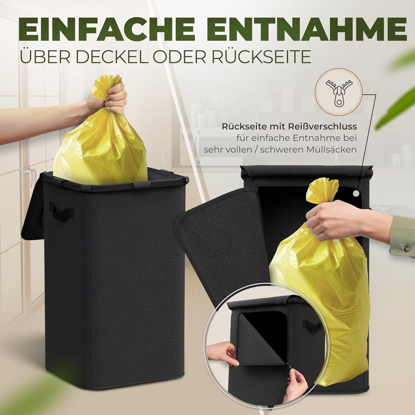 Müllsackständer, Schwarz Schwarz