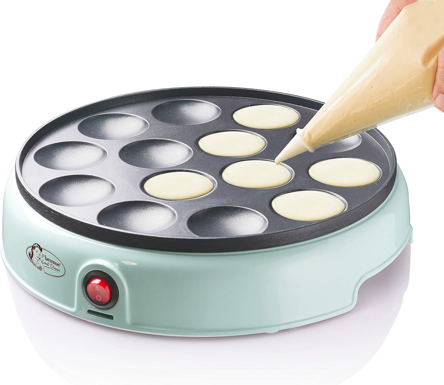 Poffertjes Maker APFM700SDM im Retro Design mit Antihaftbeschichtung, Mint
