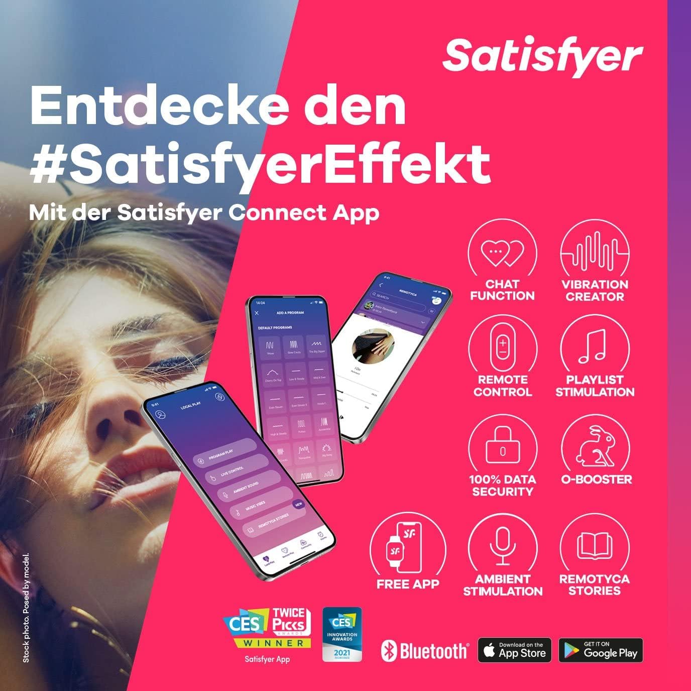 Double Love App Paar-Vibrator mit Fernbedienung, Blau 1 Stück (1er Pack)
