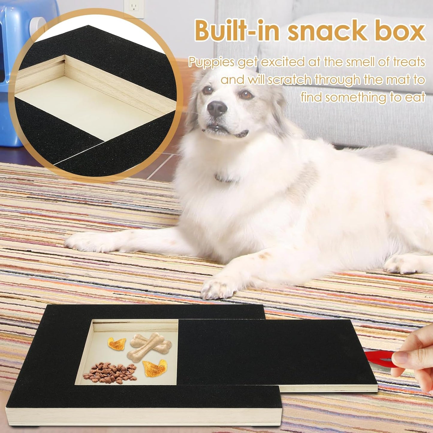 Kratzbrett für Hunde mit Leckerli Box, B