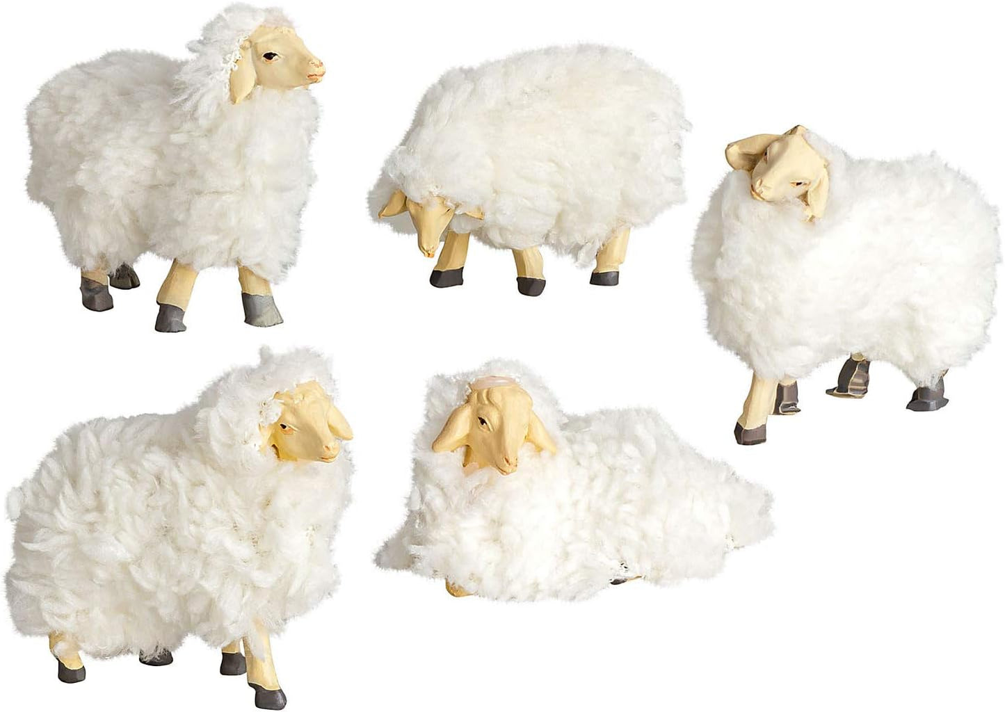 Krippenfiguren Fünf Wollschafe, für 12 cm Figuren