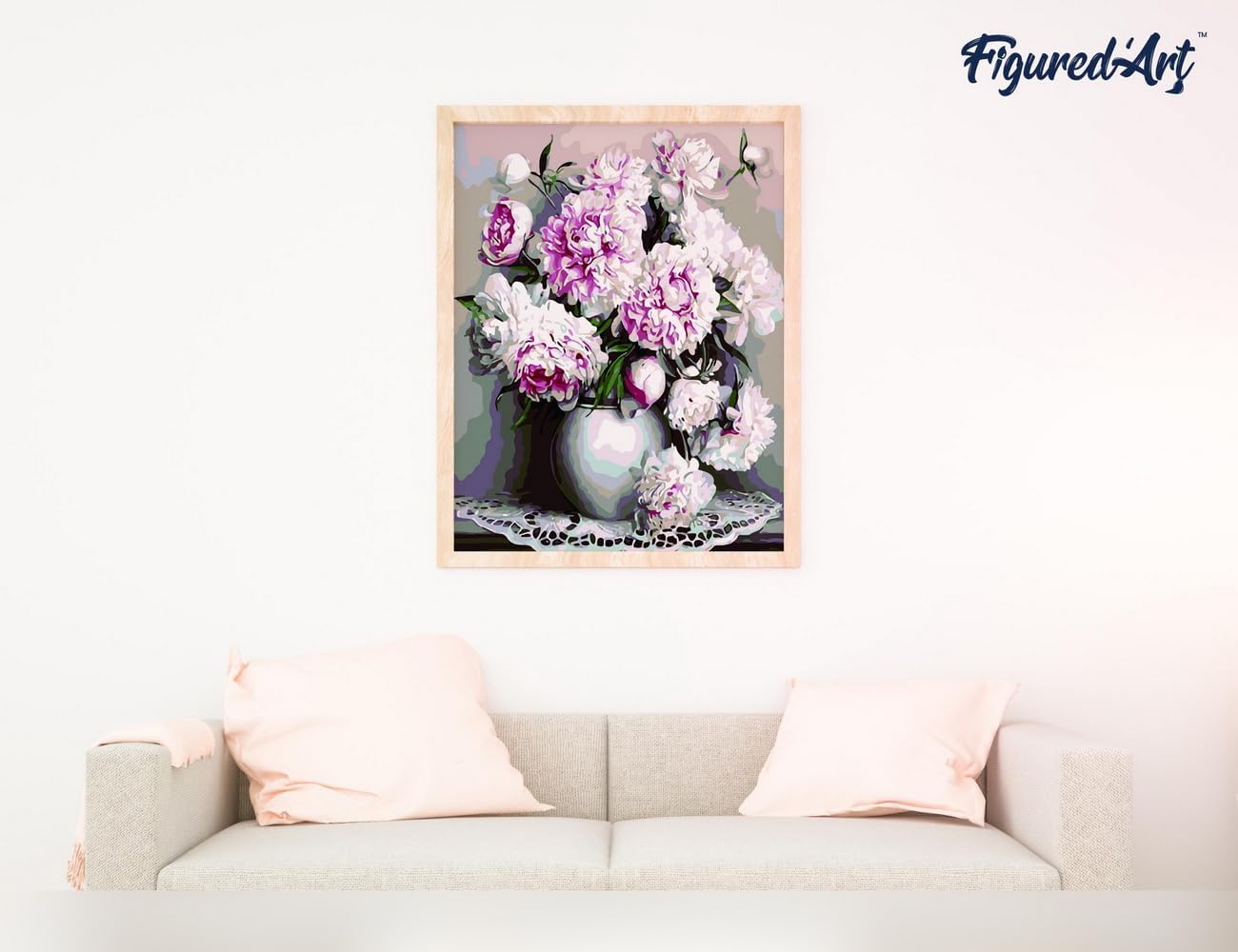 Malen Nach Zahlen Set Vase Pfingstrosen, Vase Pfingstrosen 40x50cm Mit Keilrahmen (nicht gespannt)