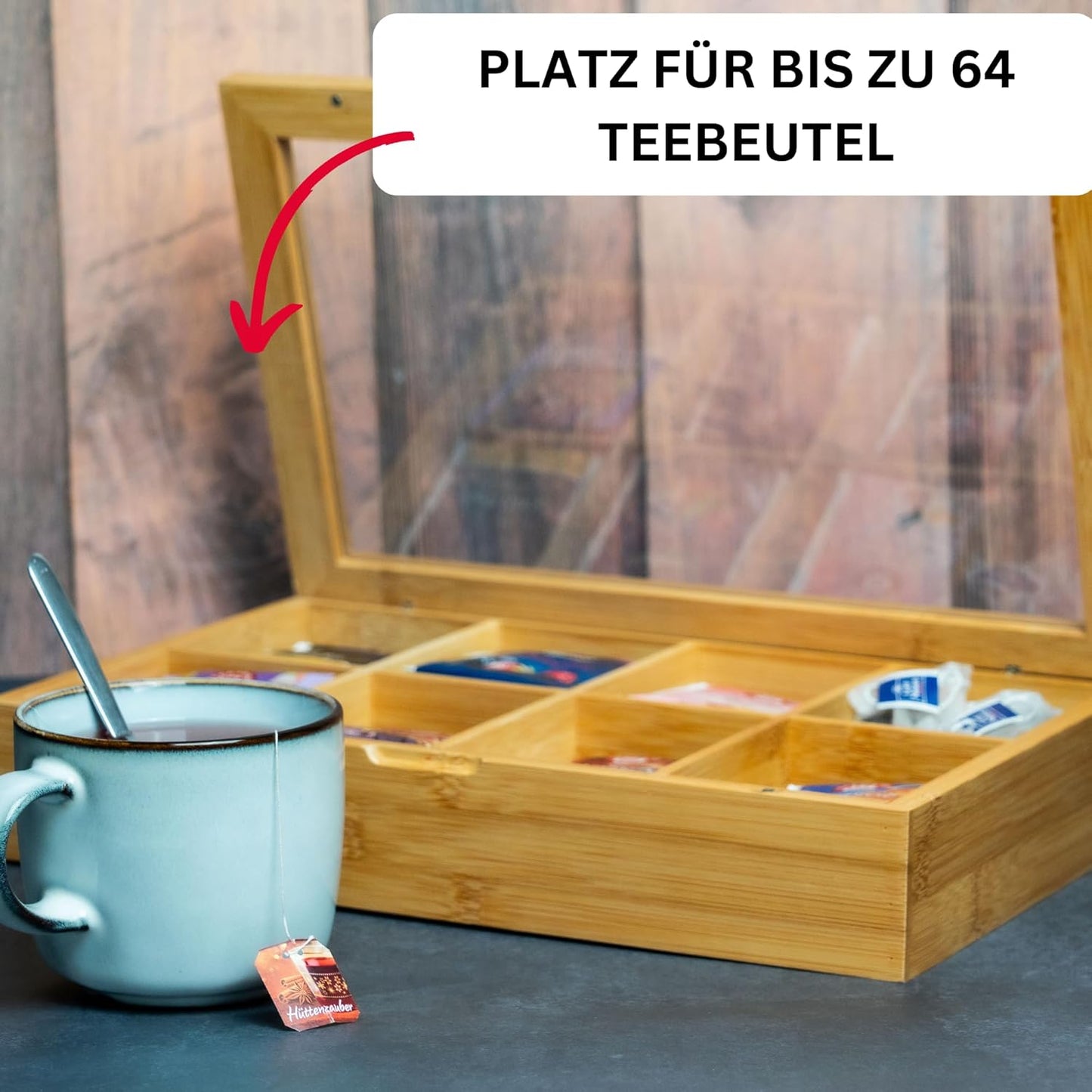 Teebox mit 8 Fächern, Einzeln Modell 2021