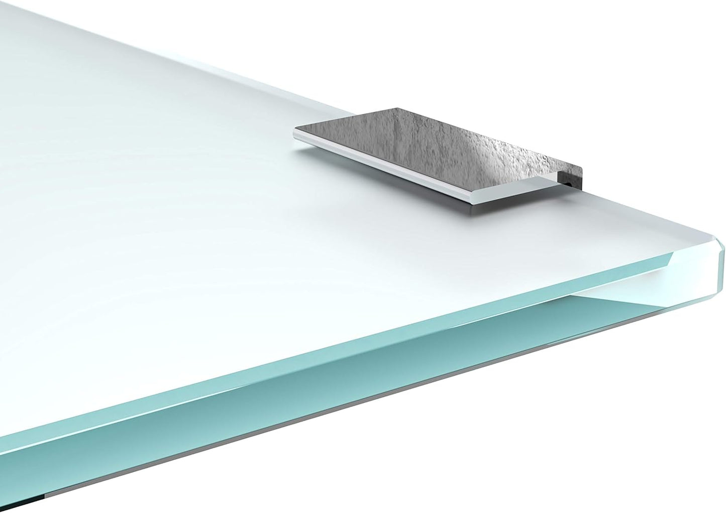 Glasregal für Badezimmer (50x12 cm, Milchglas), 50x12cm Mattglas + Halterung F - Chrom Glanz Optik