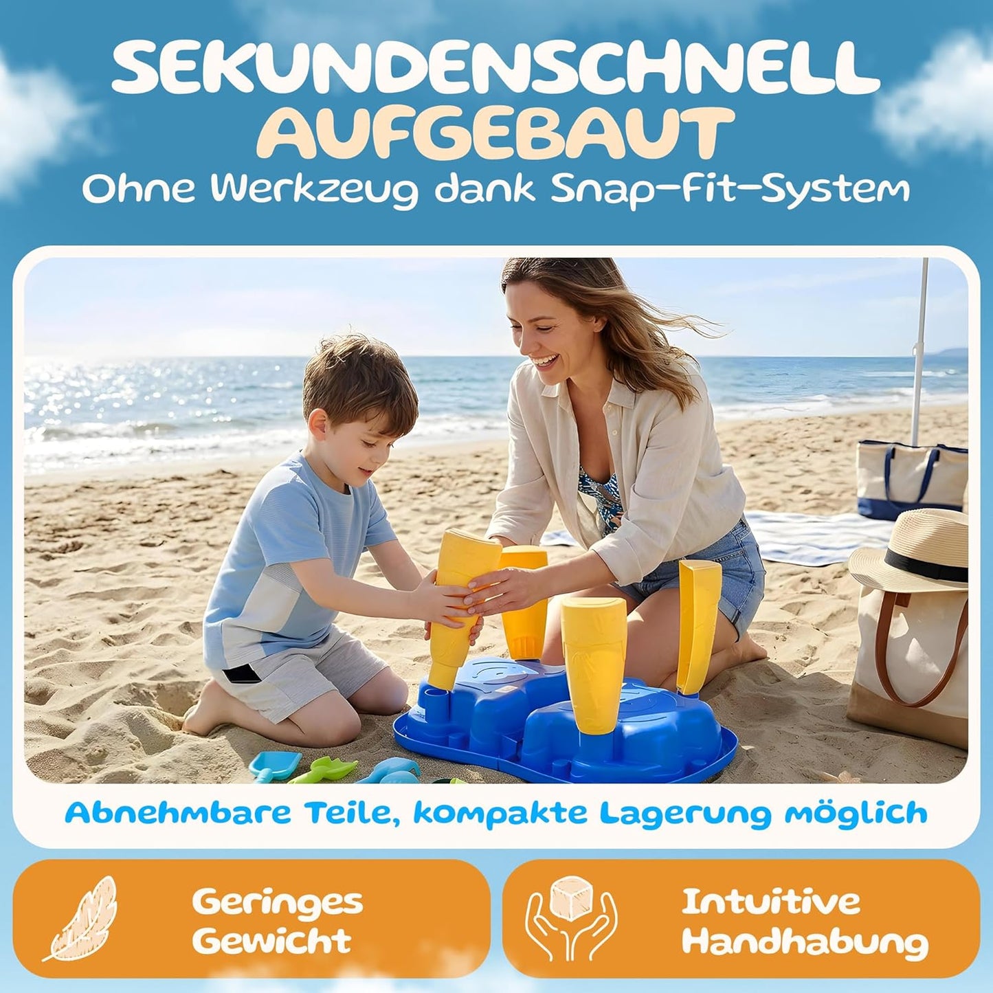 2-in-1 Sand- und Wasserspieltisch mit Zubehörset
