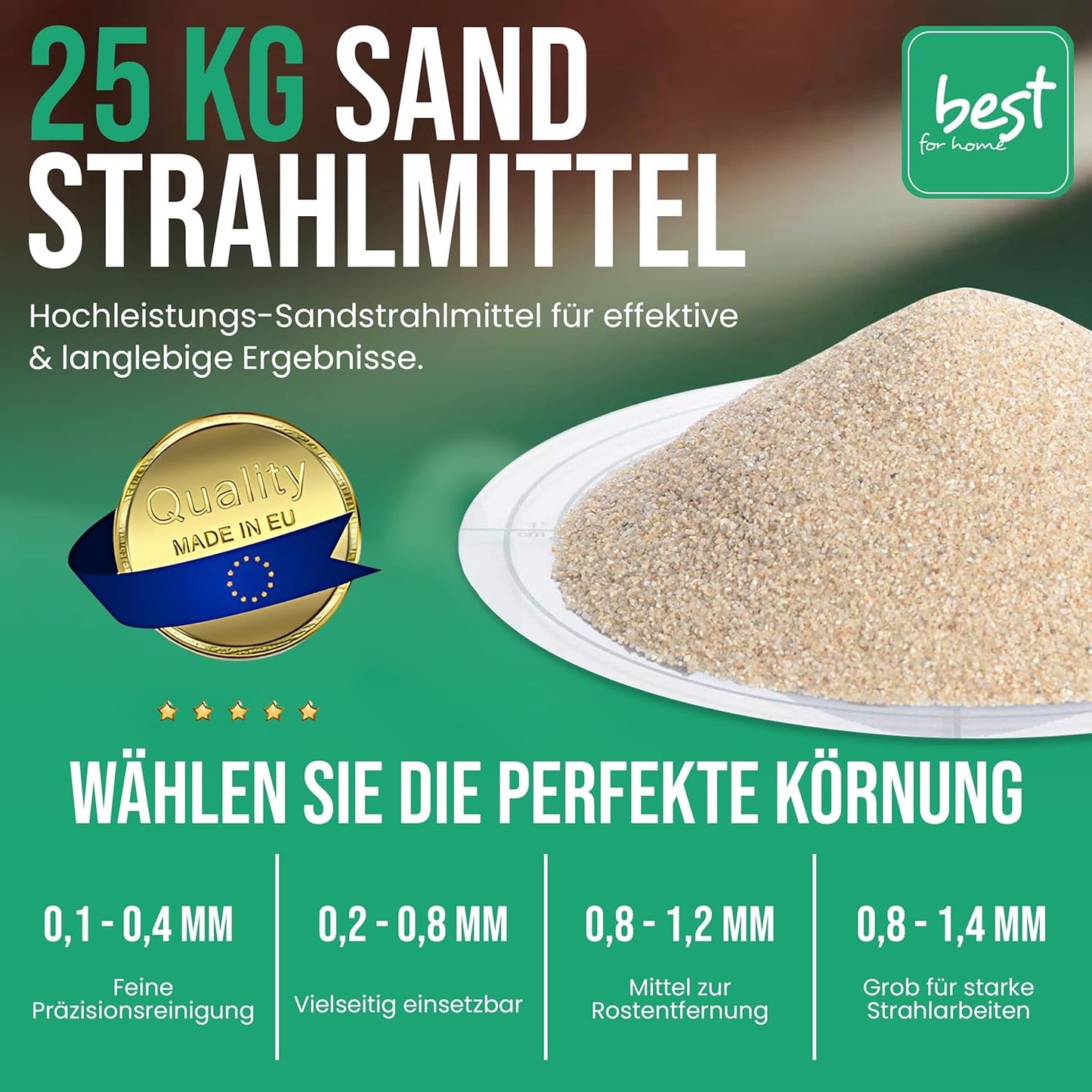 Sandstrahlgranulat Quarzsand 25kg (0,1-0,4 mm), 0,1-0,4