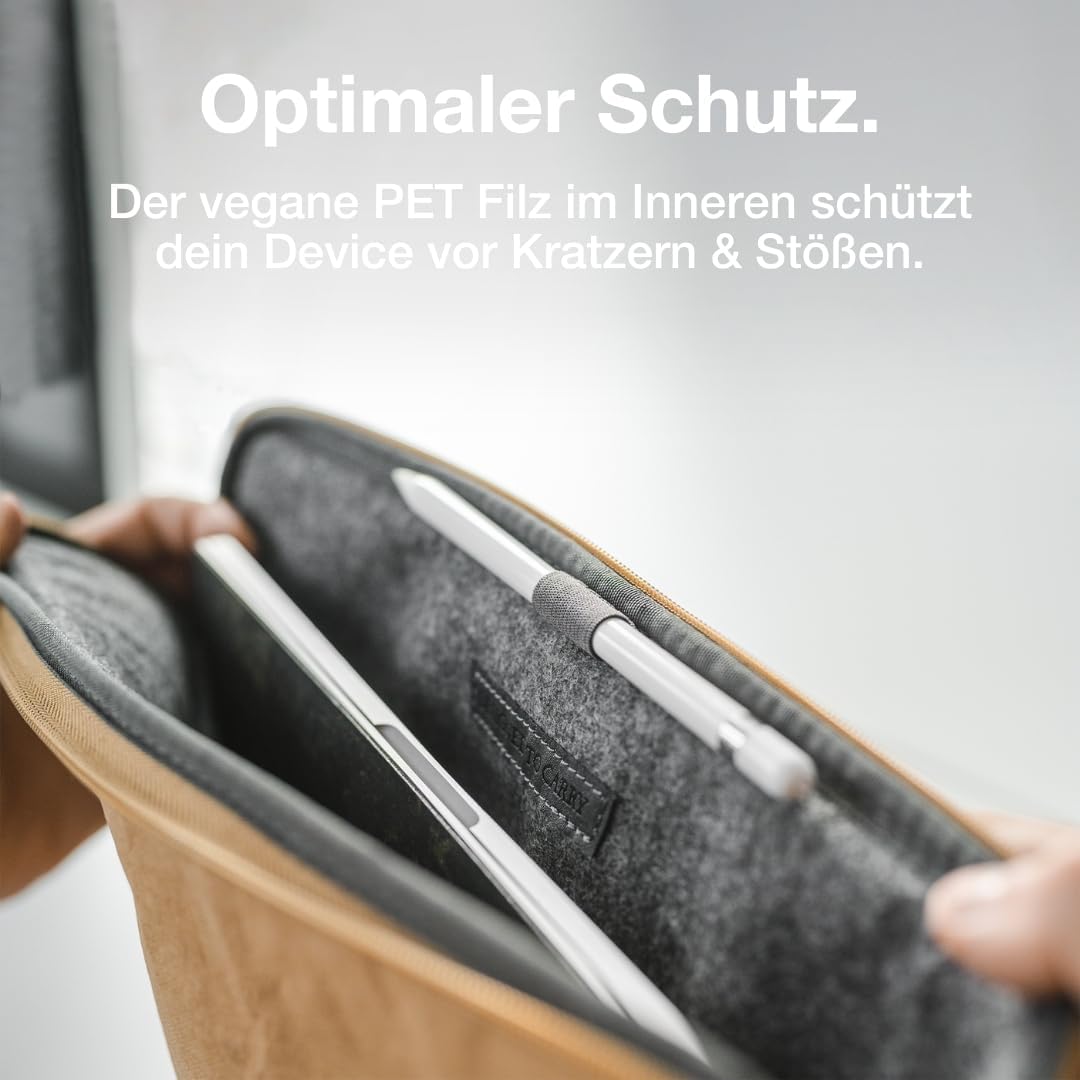 Wasserabweisende Laptophülle, MacBook 15-16" Braun