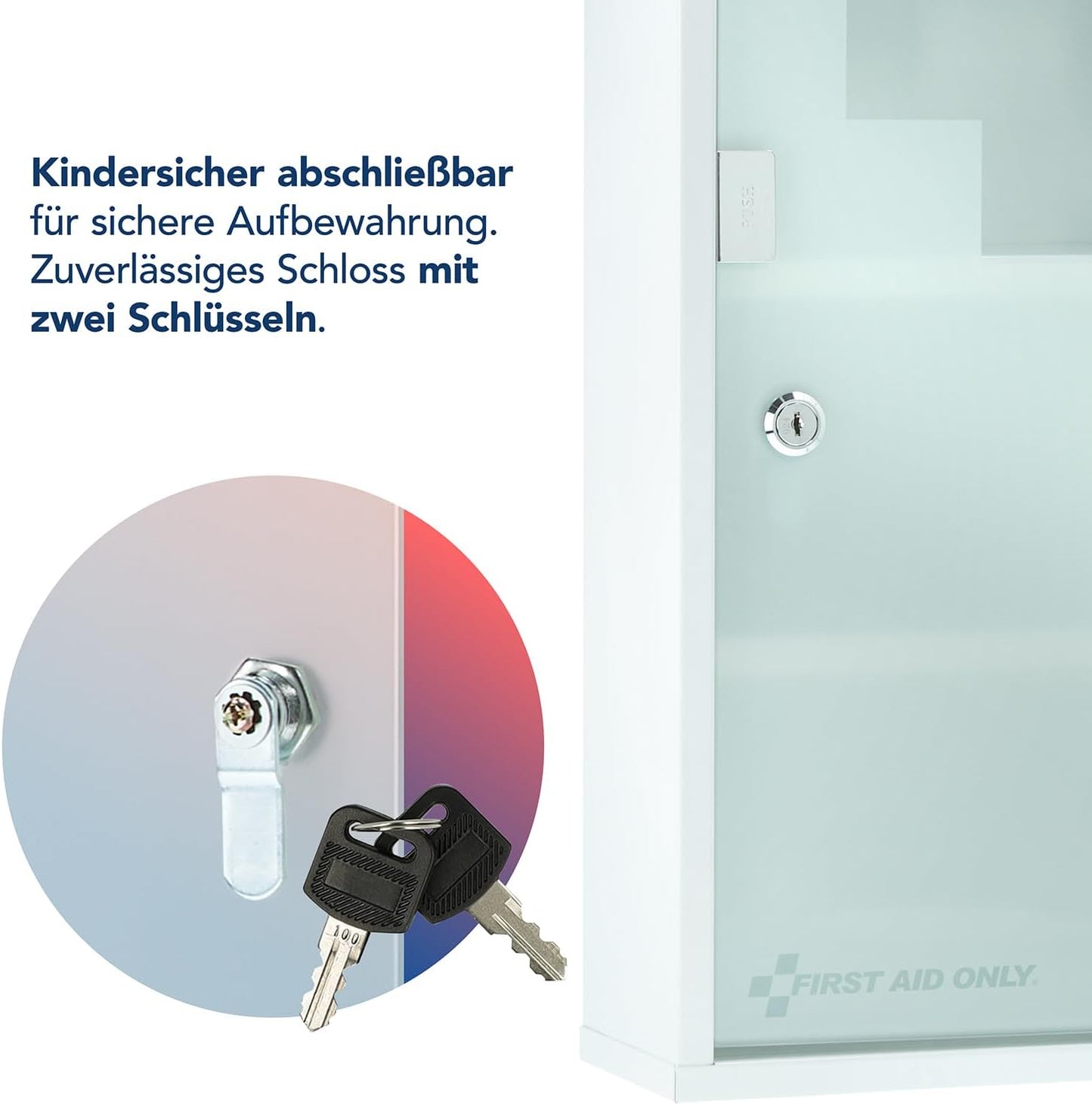 Abschliessbarer Medikamentenschrank mit 4 Fächern, Ohne Füllung