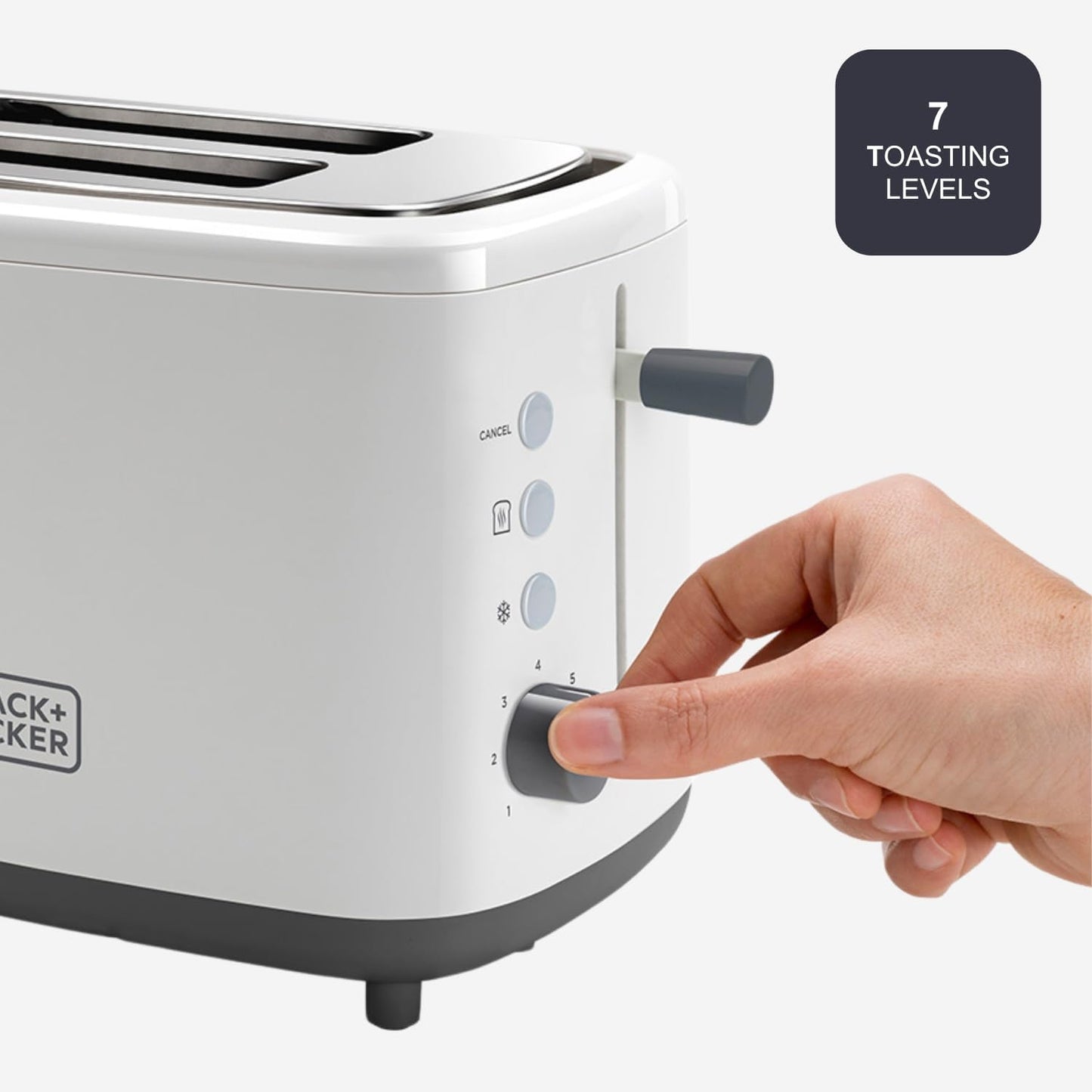 BXTOA820E - Toaster mit 2 breiten Toastschlitzen, 2 Schlitze | Zangen