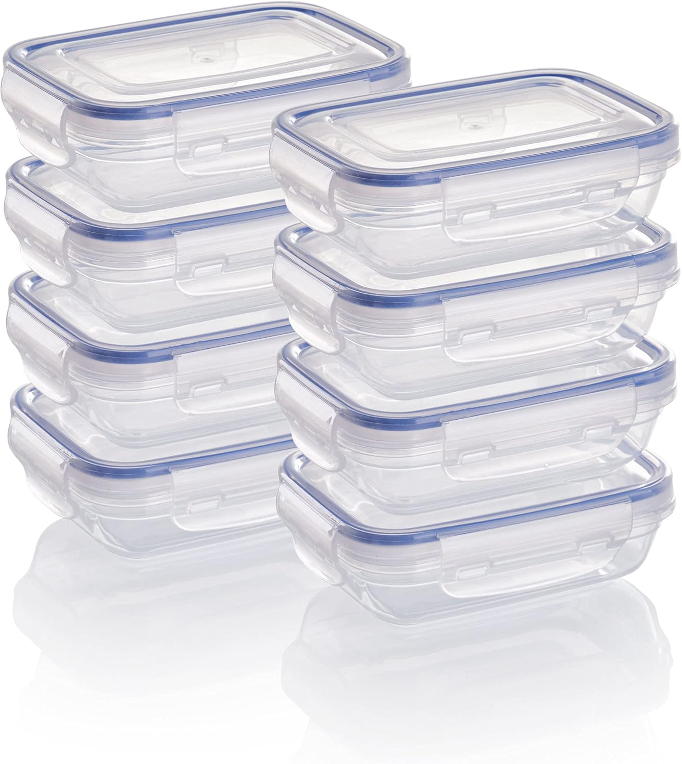 8er-Set Frischhaltedosen, 8x 310 ml, flach