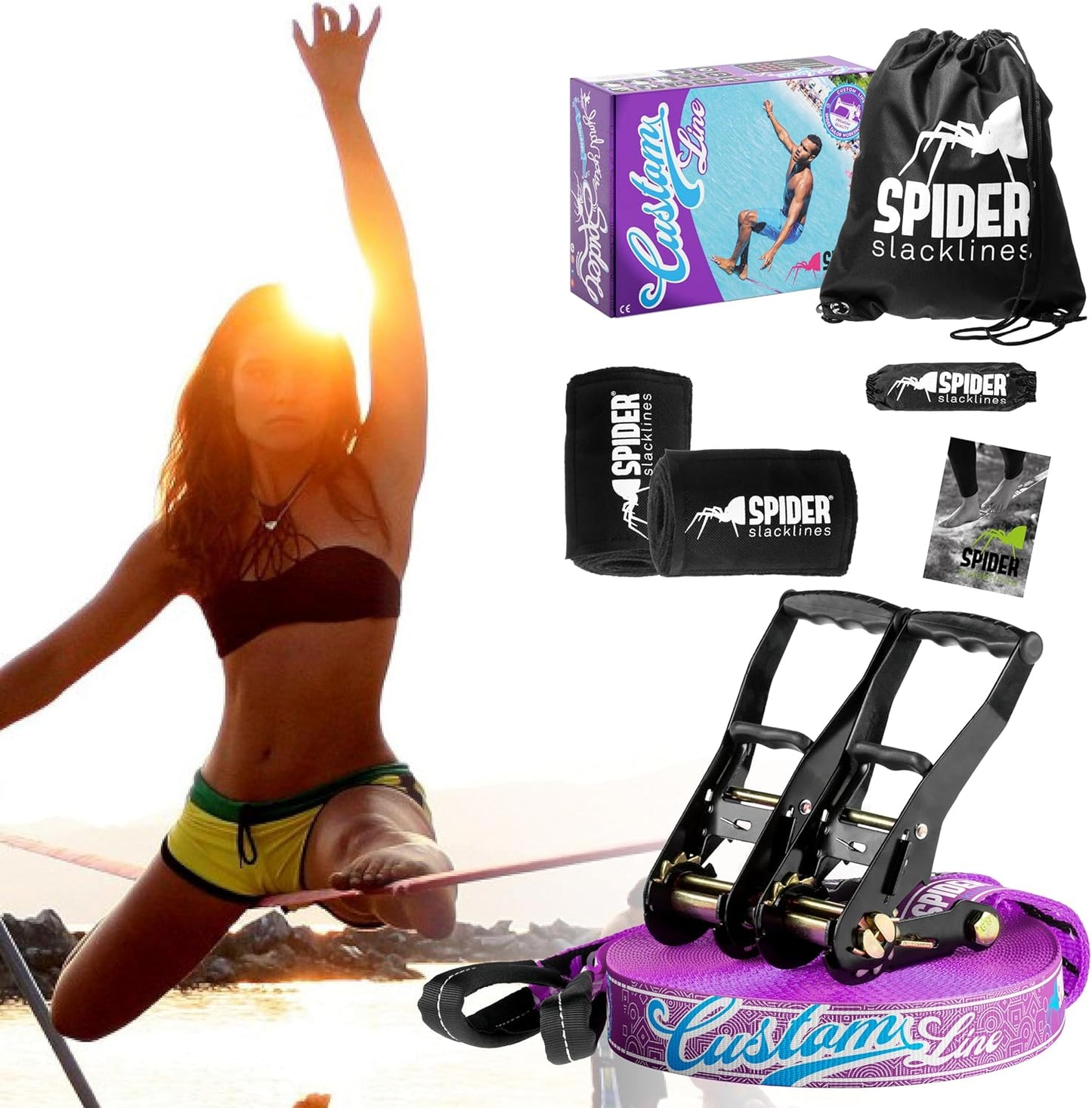 Custom Slackline Kit, 30 m mit 2 Ratschen