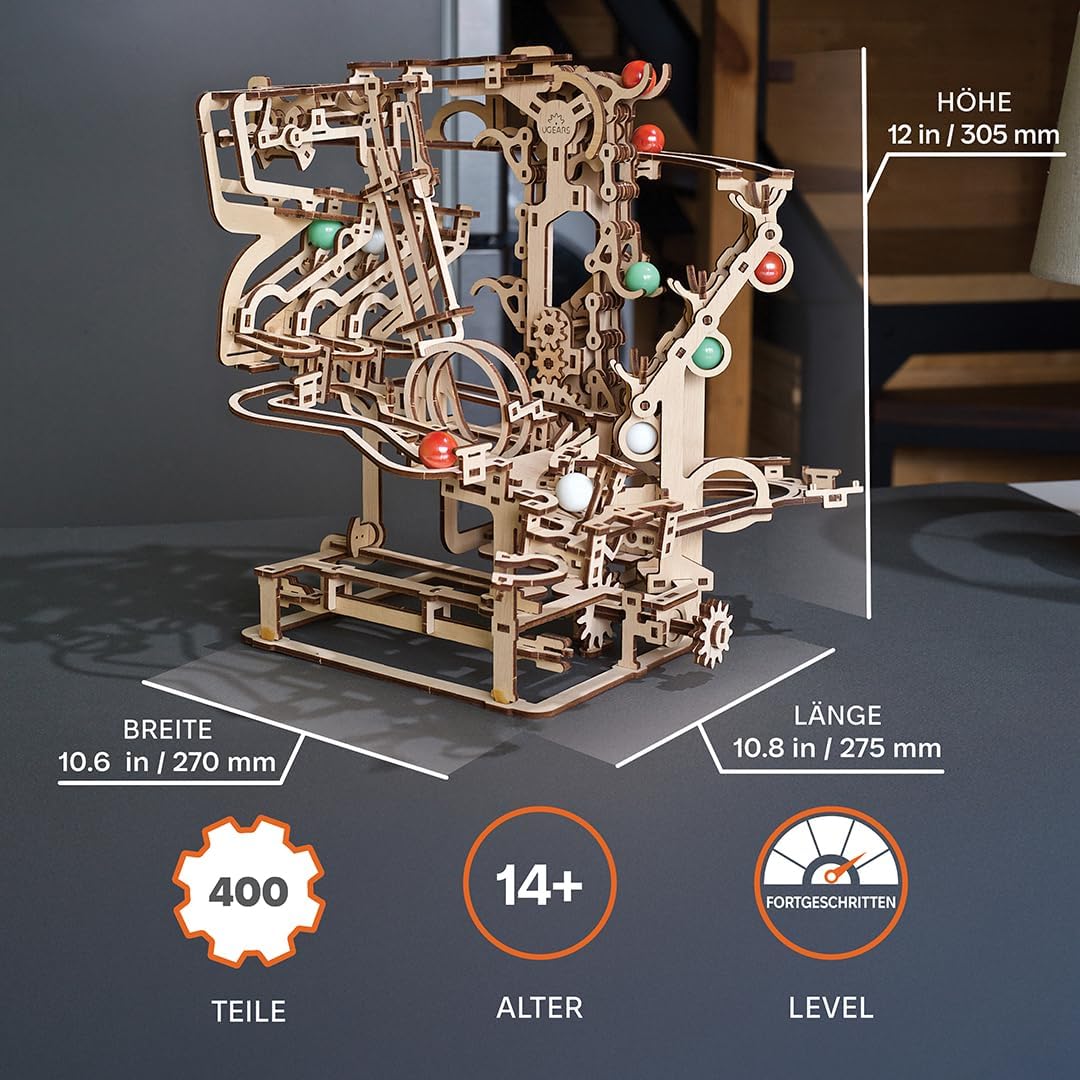 Murmel-Kettenbahn 3D Puzzle, Marble Run Chain Hoist