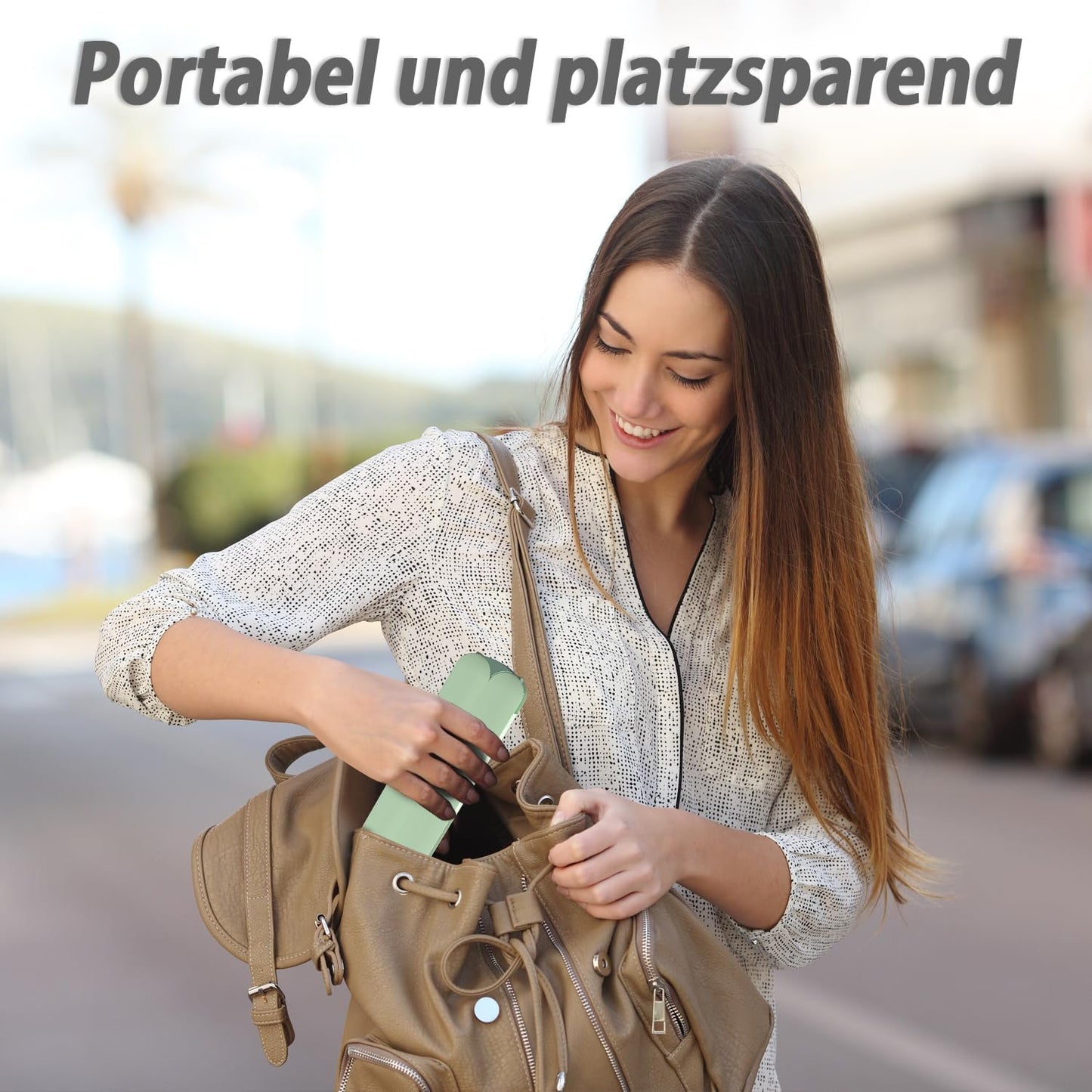 4er-Set Faltbare Reisebügel mit Aufbewahrungstasche, Grau Grün Fleisch Blau
