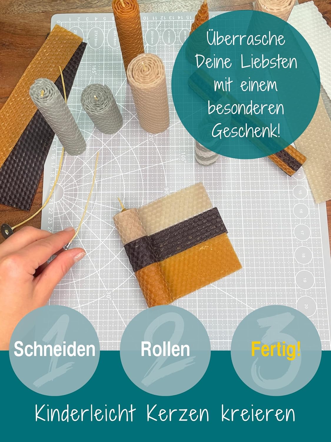 20er Set Bienenwachsplatten für Kerzenherstellung, Set Natur | 20 X 15 cm