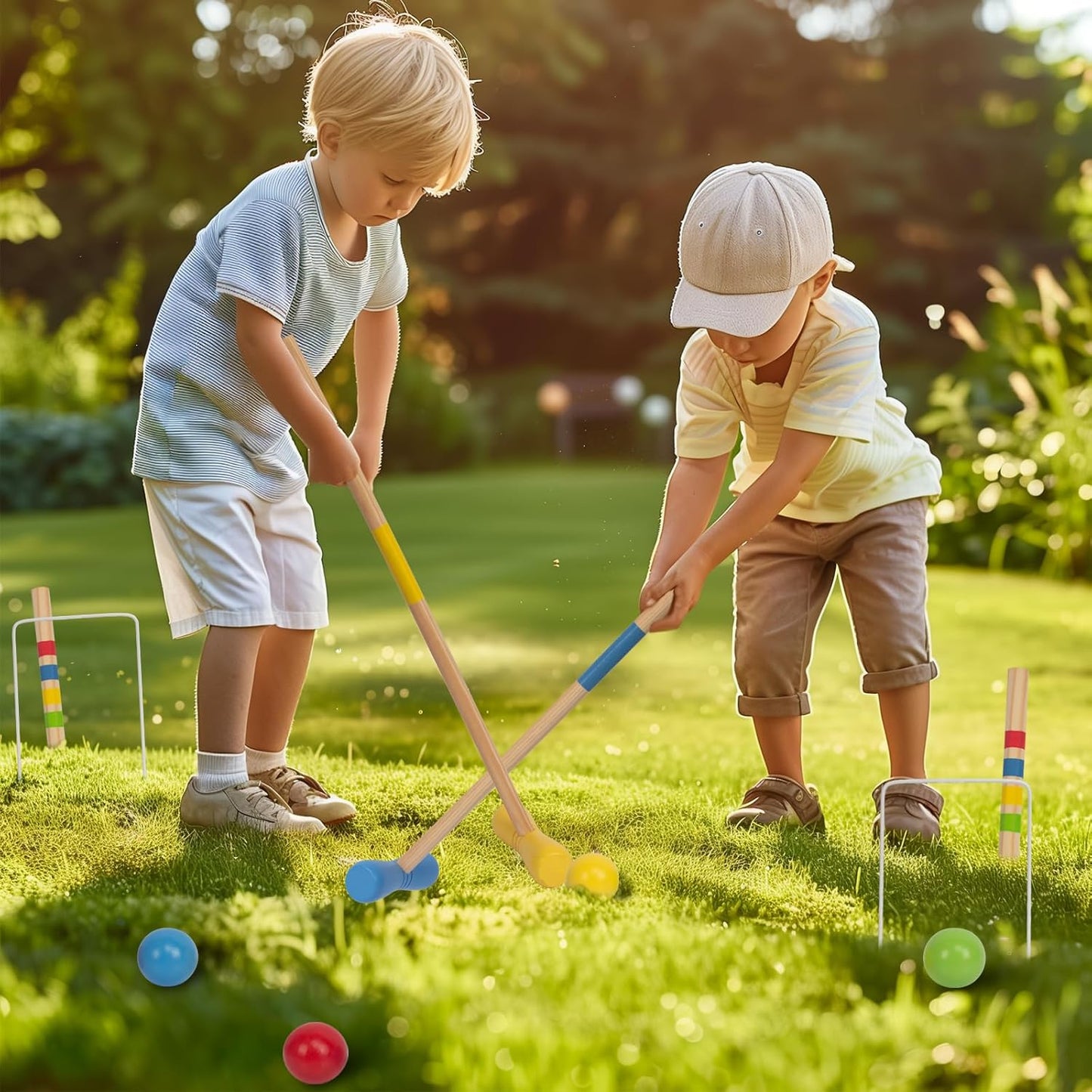 Krocketspiel-Set für 4 Spieler, Verschiedene