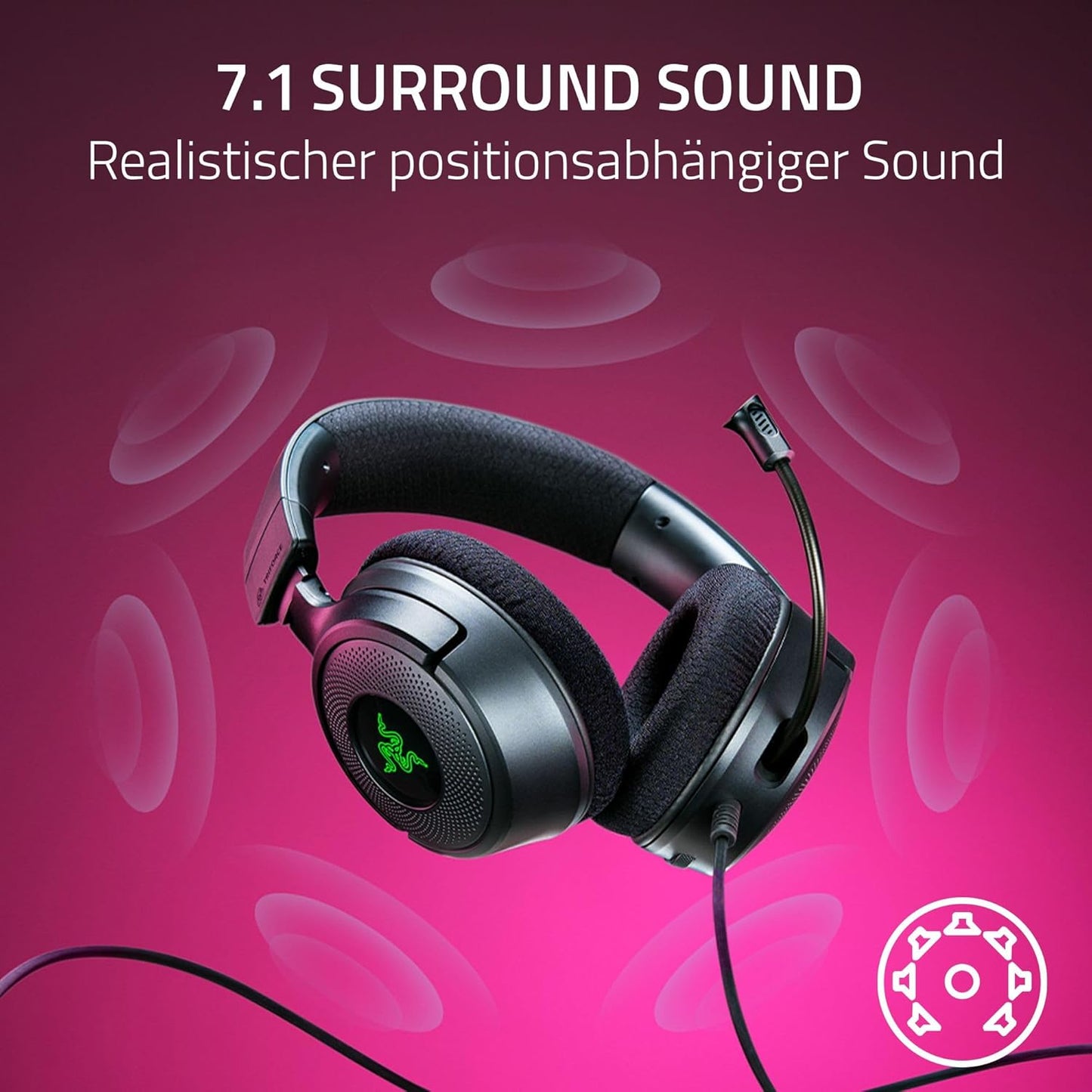 Kraken V4 X: Kabelgebundenes PC-Gaming-Headset, Kraken V4 X Schwarz
