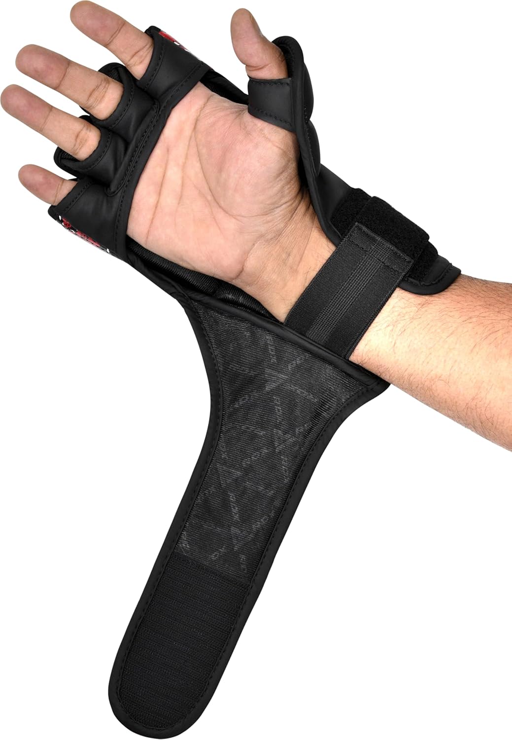 MMA Sparring- und Trainingshandschuhe aus Leder, Black/Red L