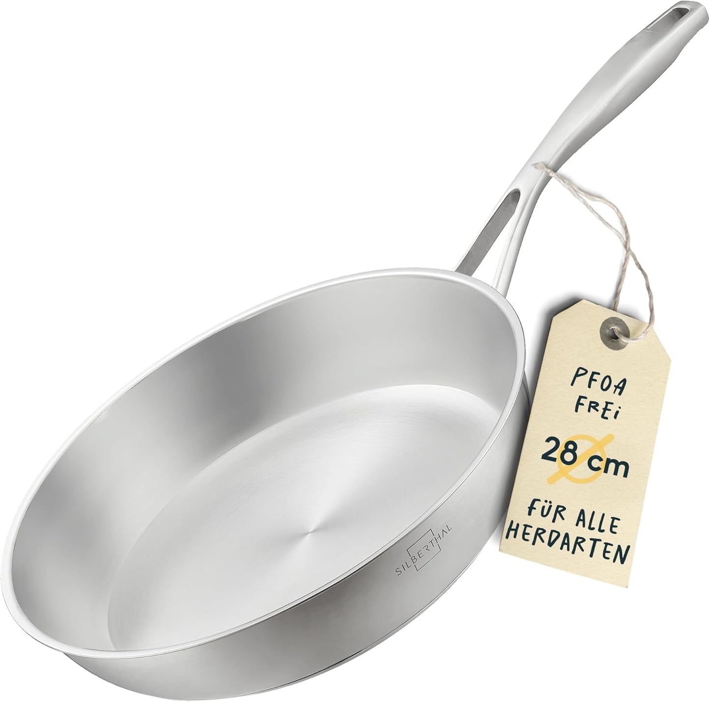 Bratpfanne unbeschichtet, induktionsgeeignet, Unbeschichtet 28 cm