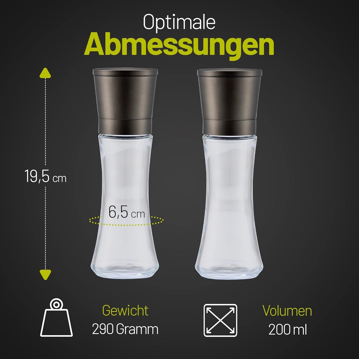 2-teiliges Gewürzmühlen-Set, Gross-gm