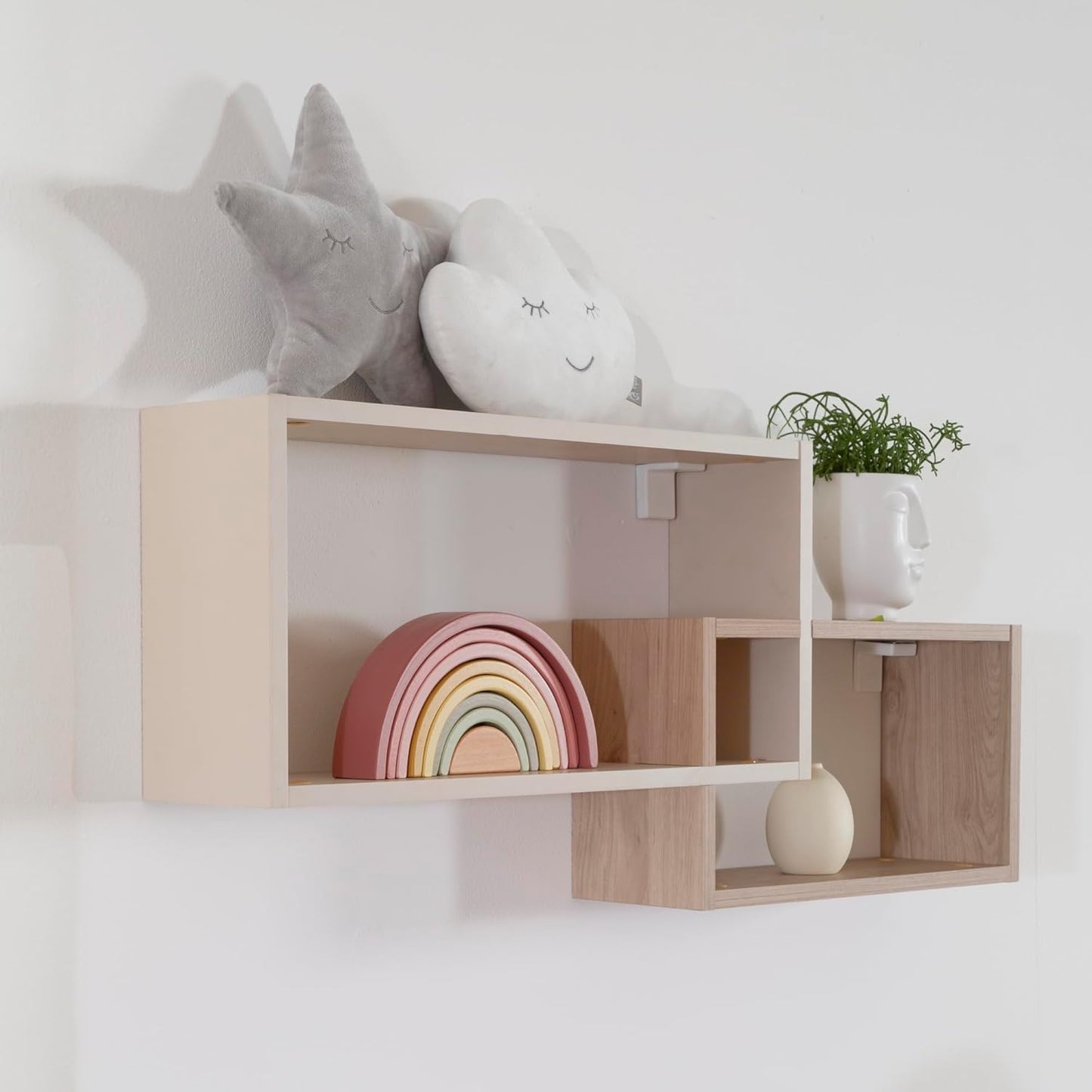 Wandregal Jil mit offenen Fächern für Kinderzimmer